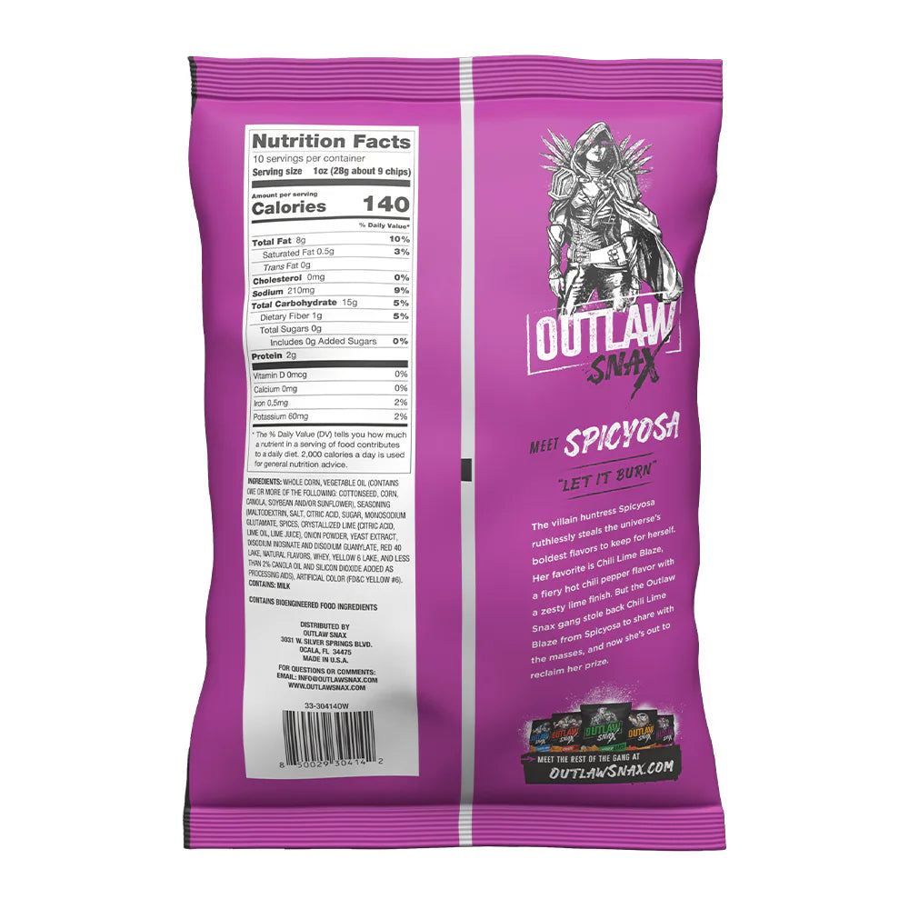Outlaw Snax Chili Lime Blaze Tortilla Chips