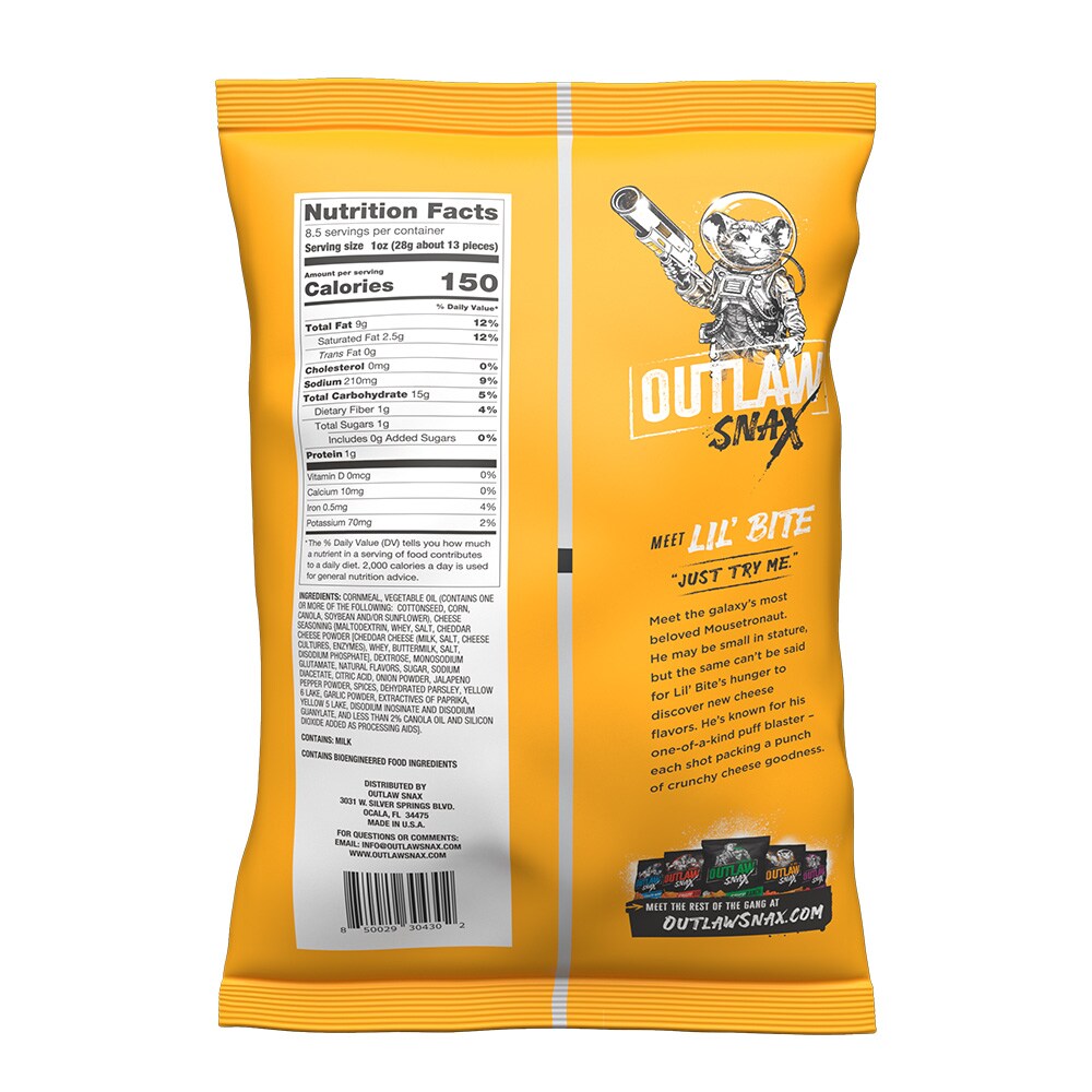 Outlaw Snax Zesty Cheddar Space Puffs