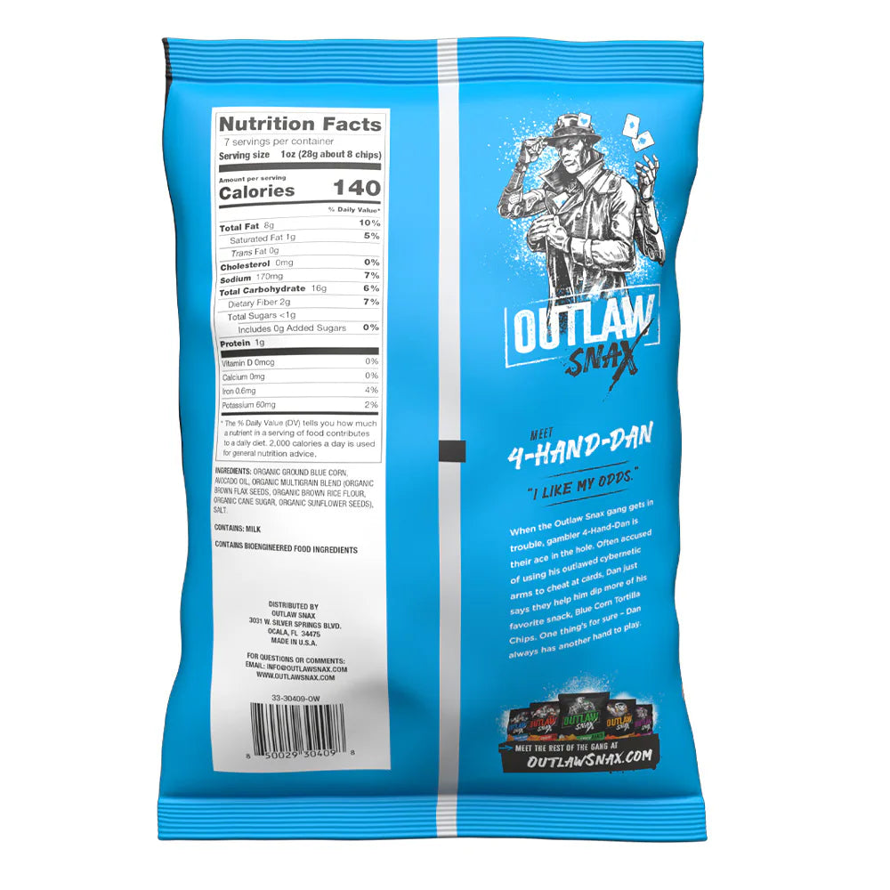 Croustilles multigrains de maïs bleu Cosmic Grains Outlaw Snax