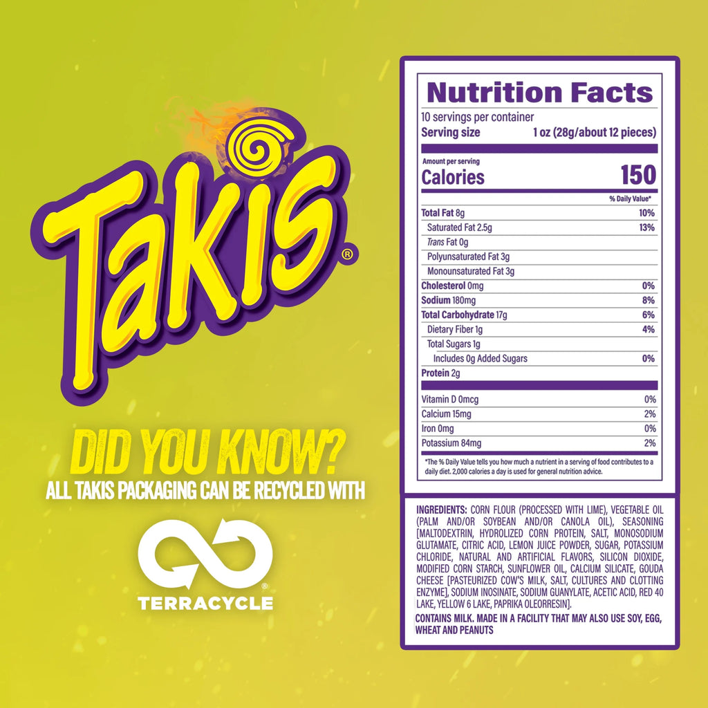 Takis Chile Limon Tortilla Chips roulées
