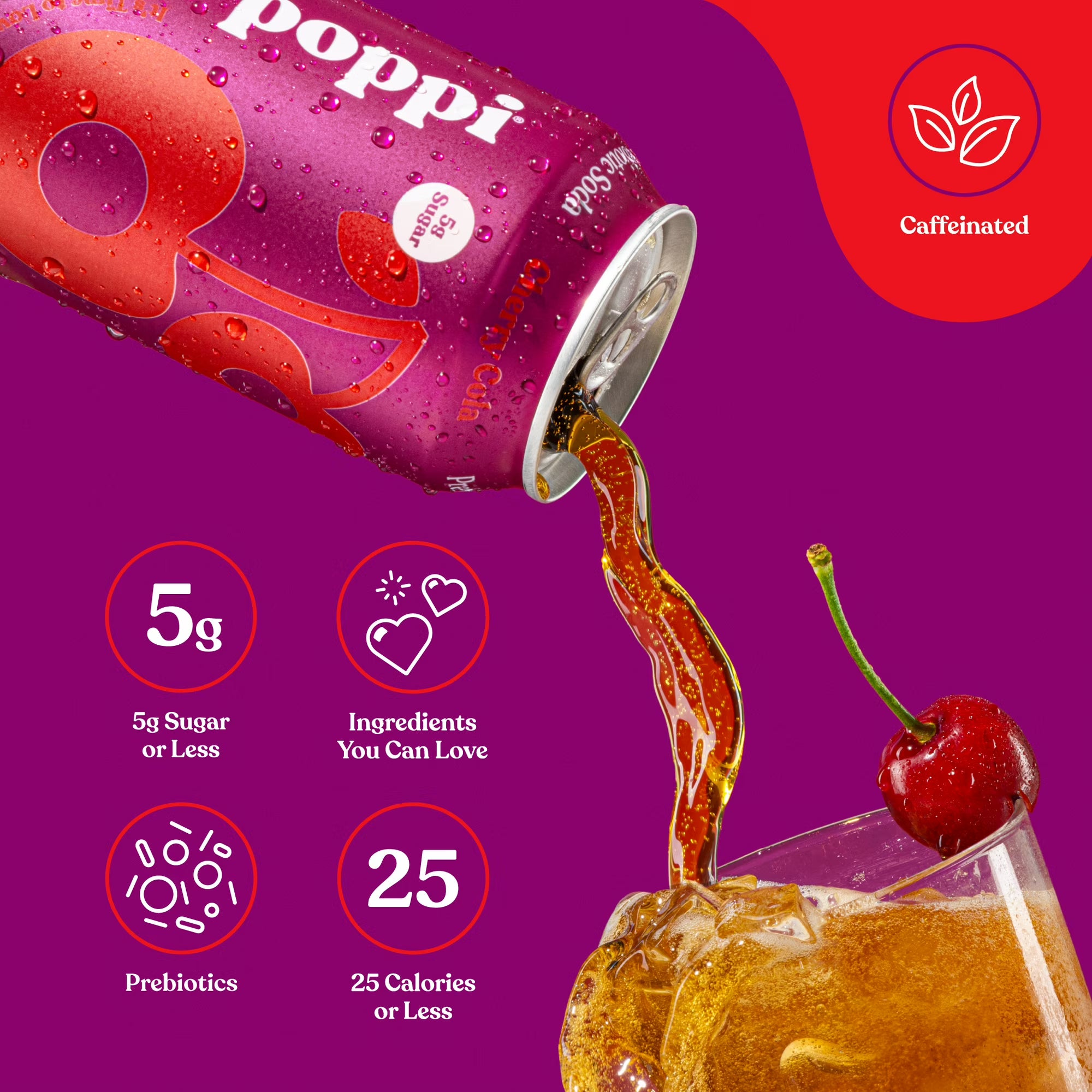 Soda prébiotique Poppi Cerise Cola