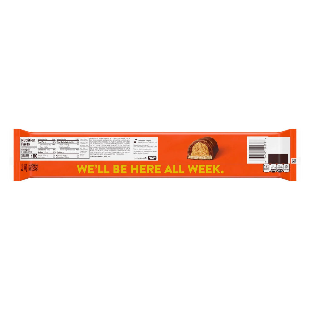 Barres de nougat au beurre de cacahuète Reese's Fast Break – Bonbons américains au chocolat et au beurre de cacahuète