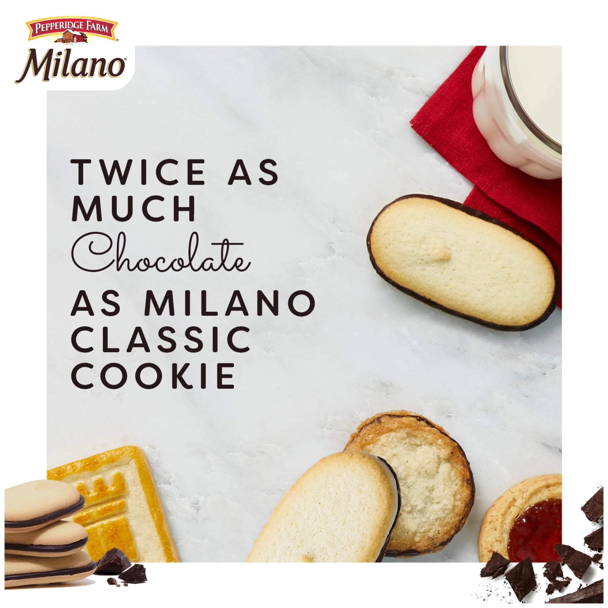 Pepperidge Farm Milano Double Dark Chocolate Cookies (15 Cookies) – Classic American Cookies
