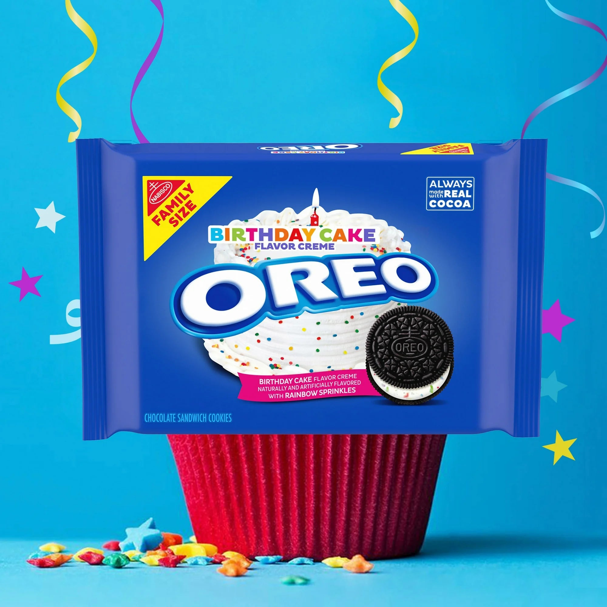 Oreo Birthday Cake Creme Sandwich Cookies – Sweet American Celebration Cookies