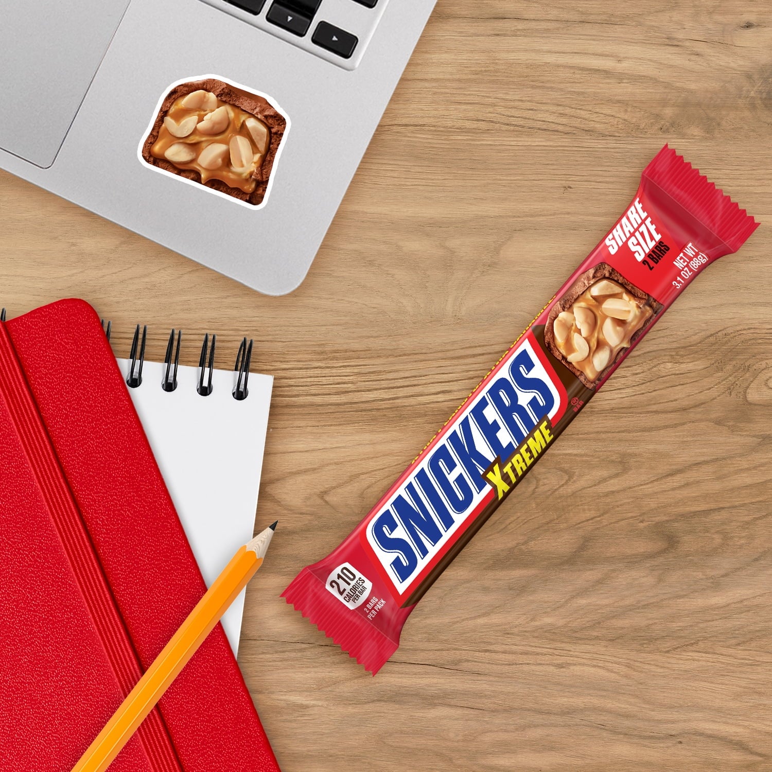 Barre chocolatée Snickers Xtreme aux cacahuètes et au caramel