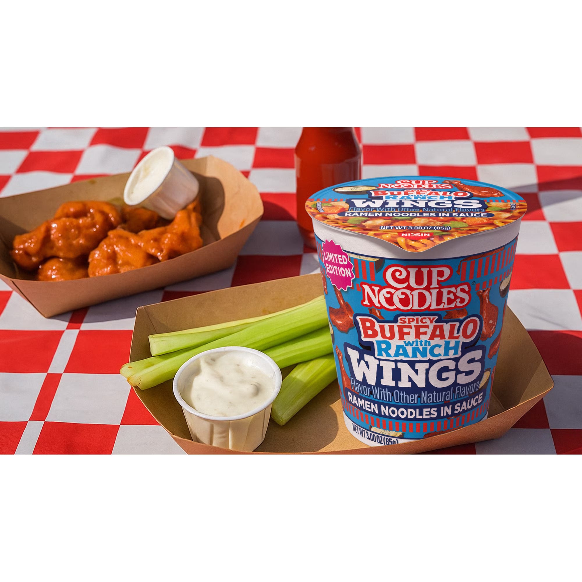 Nissin Cup Noodles Hot Wings Buffalo With Ranch Flavor