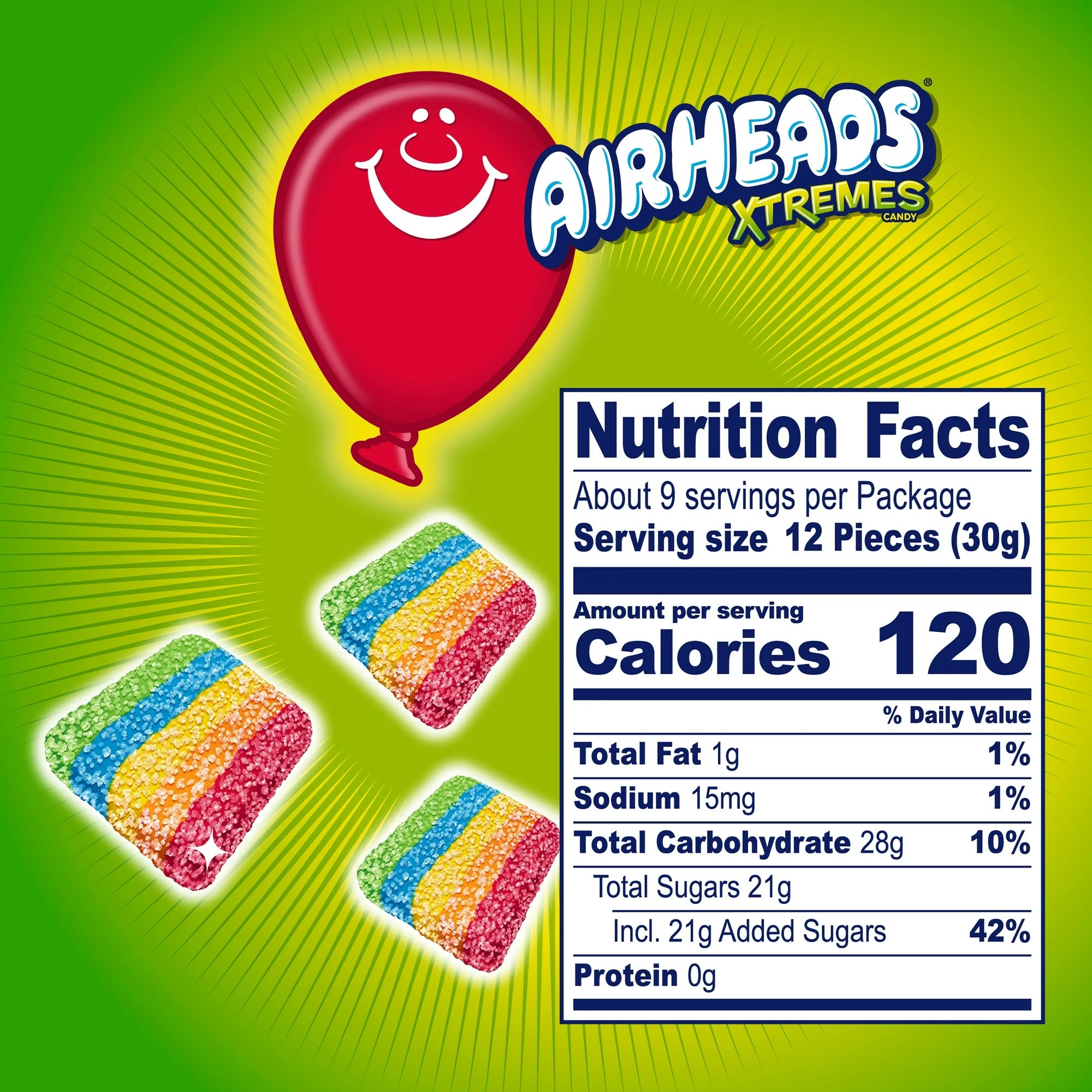 Airheads Xtremes Bites Rainbow Berry Sour Candy