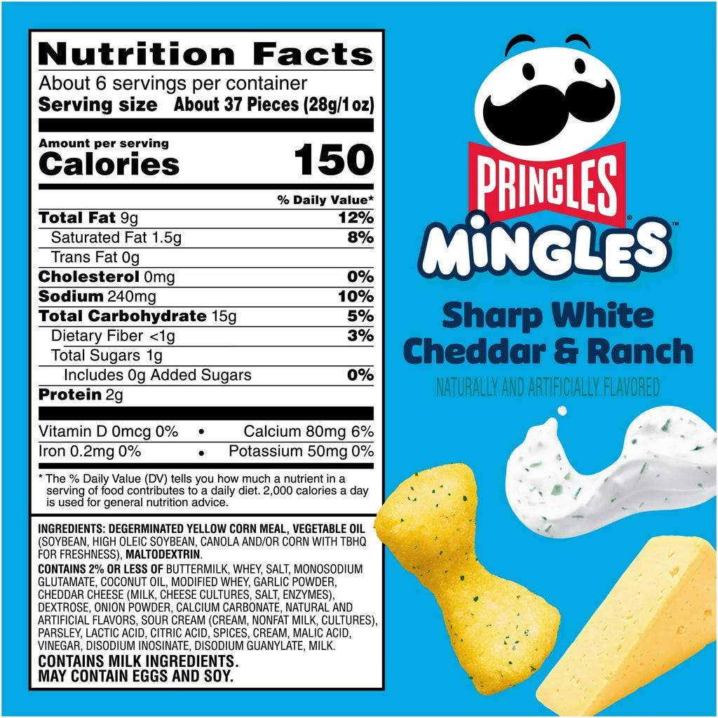 Pringles Mingles Sharp White Cheddar and Ranch Puffed Snacks