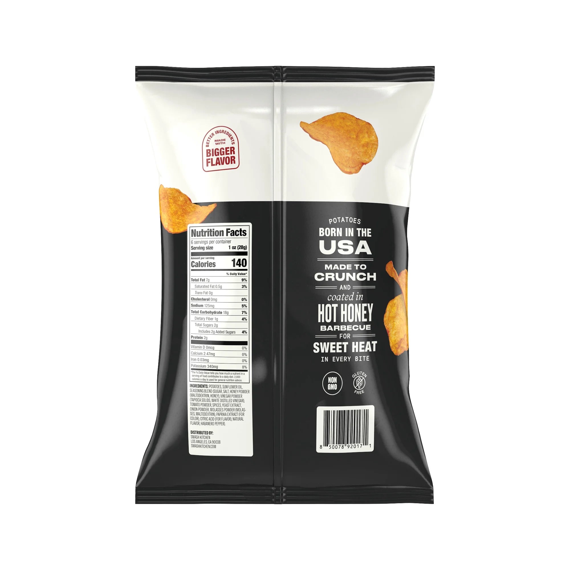 Chips de pommes de terre cuites à l'ancienne Smash Kitchen au miel épicé et sauce barbecue, sans OGM