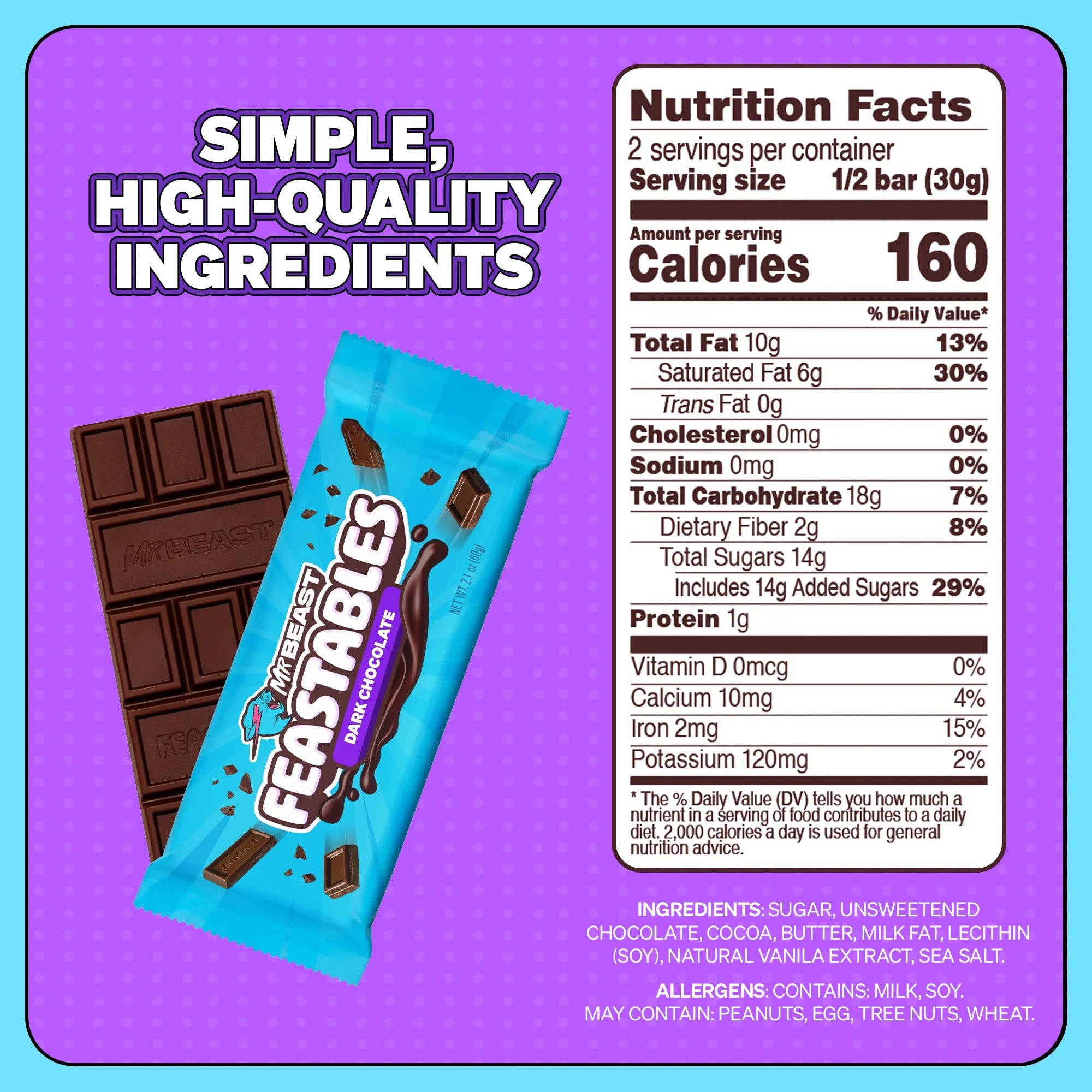 Feastables MrBeast Barre de chocolat noir