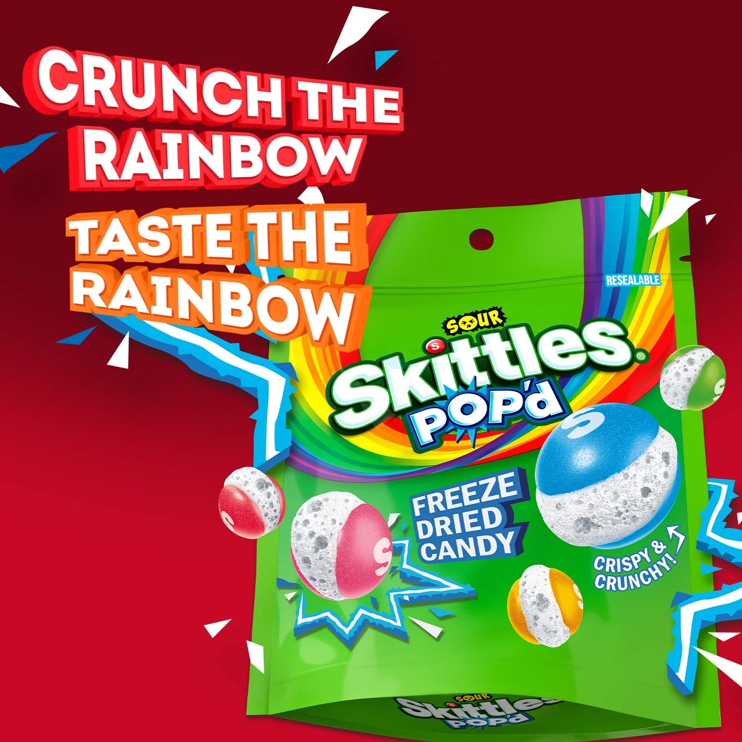 Skittles Pop'd Sour Freeze Dried Candy