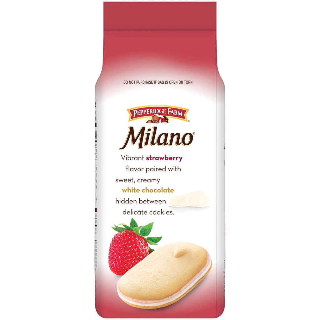 Biscuits Pepperidge Farm Milano saveur chocolat blanc et fraise – Biscuits américains classiques
