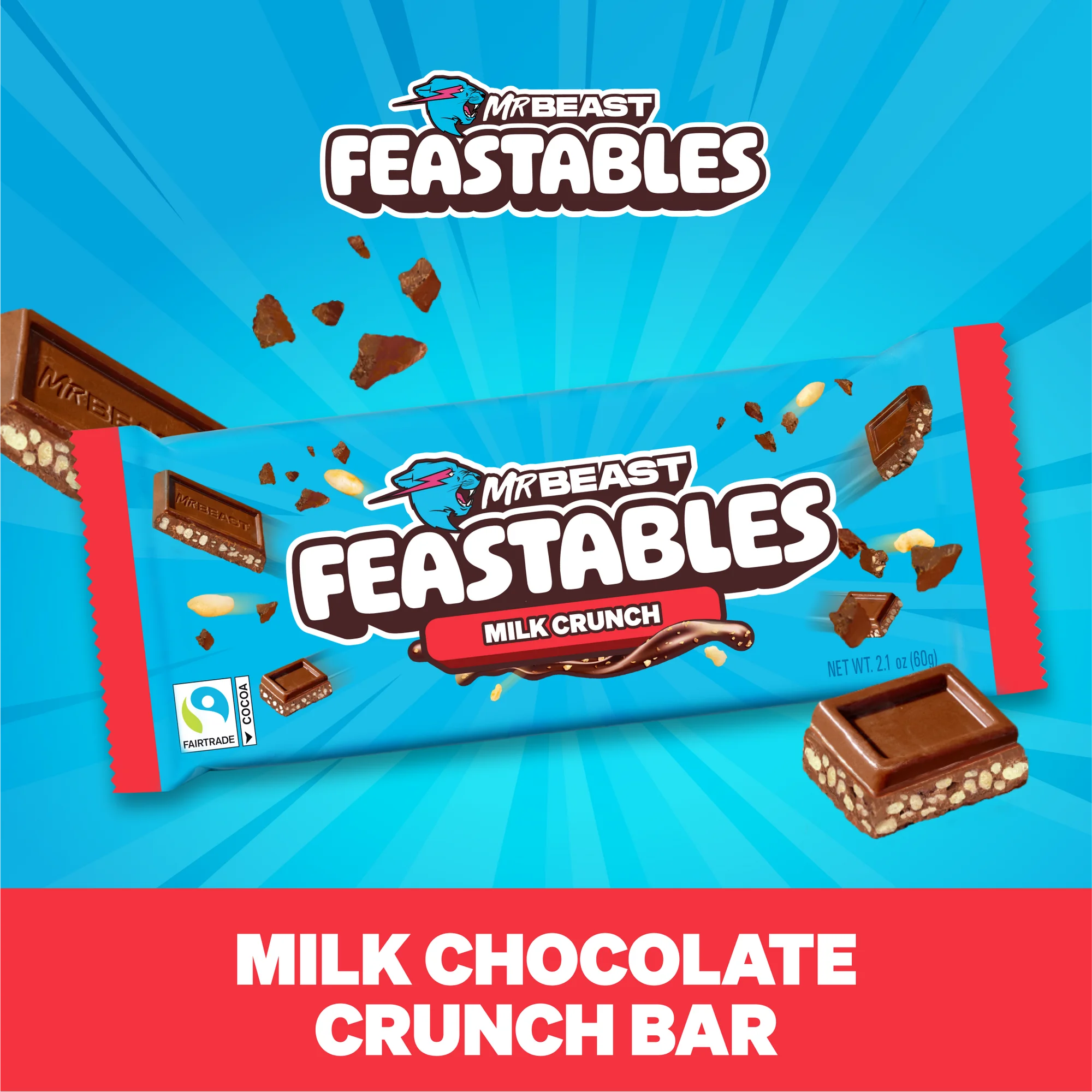 Feastables MrBeast Milk Chocolate Crunch Bar