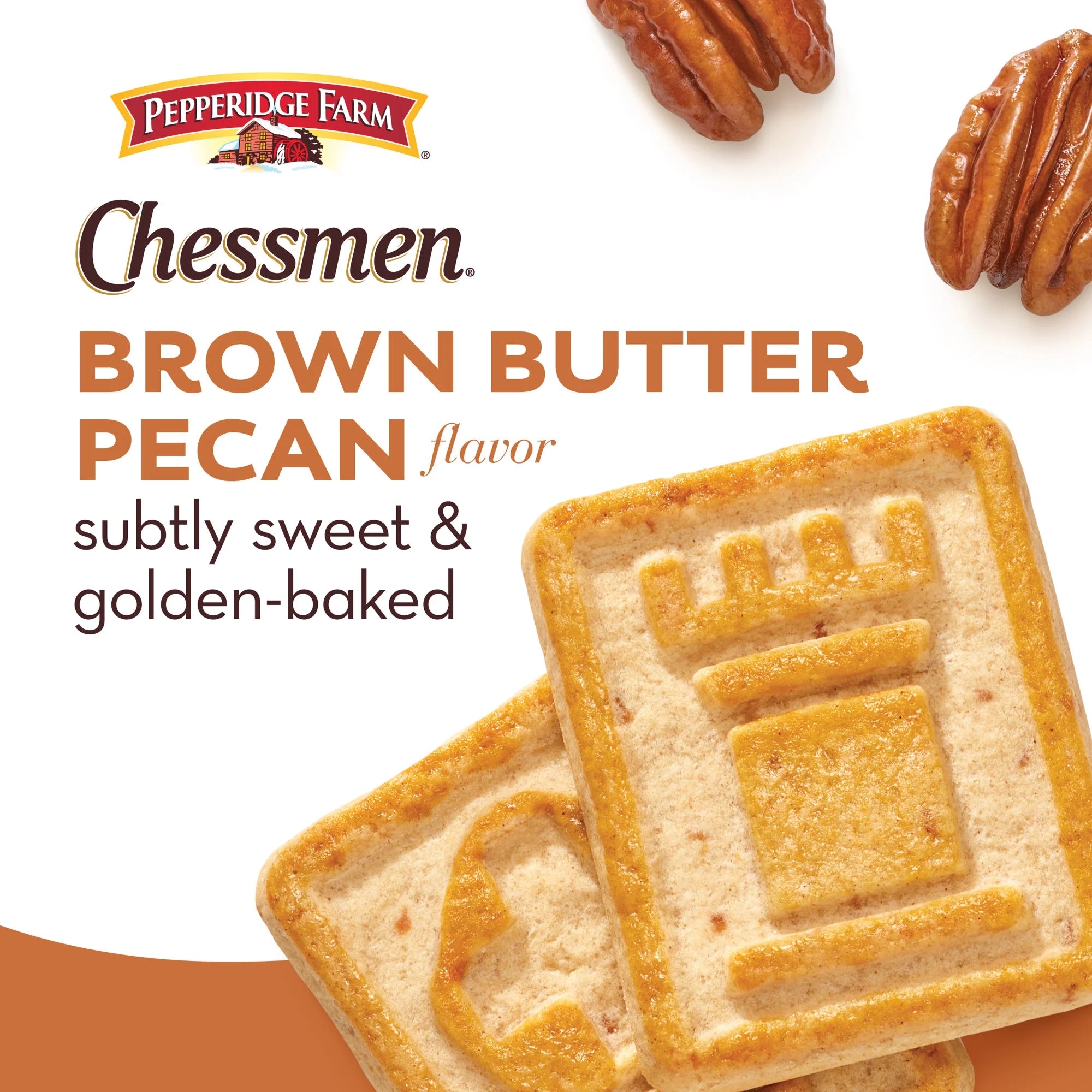 Biscuits Pepperidge Farm Chessmen à la saveur de noix de pécan et beurre noisette – Biscuits américains classiques