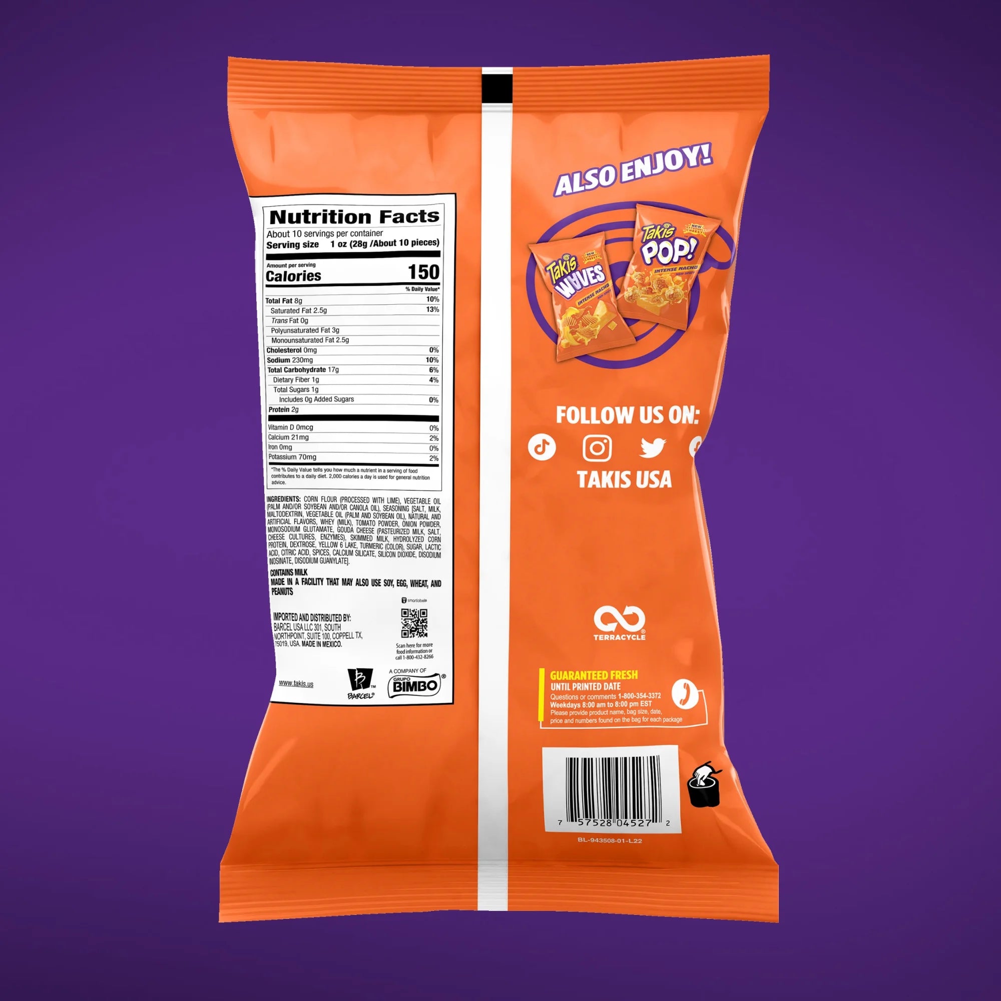 Chips tortilla roulées Takis Intense Nacho