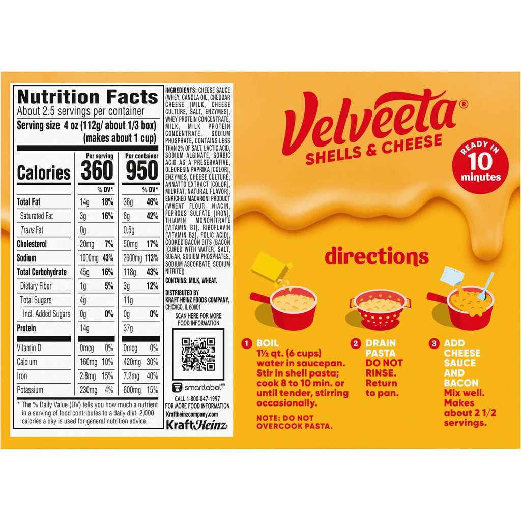Velveeta Shells and Cheese Bacon Mac and Cheese