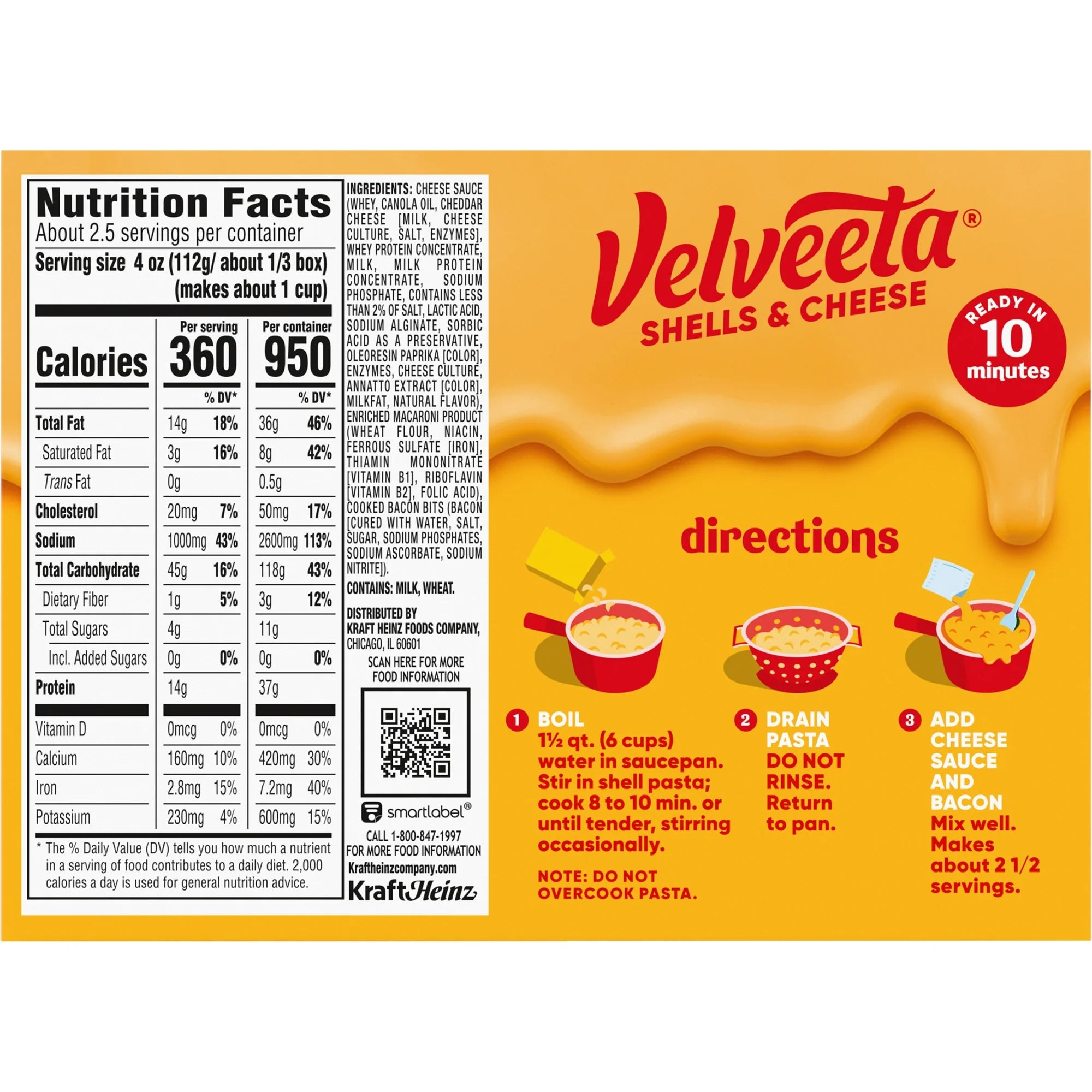 Velveeta Shells and Cheese Bacon Mac and Cheese