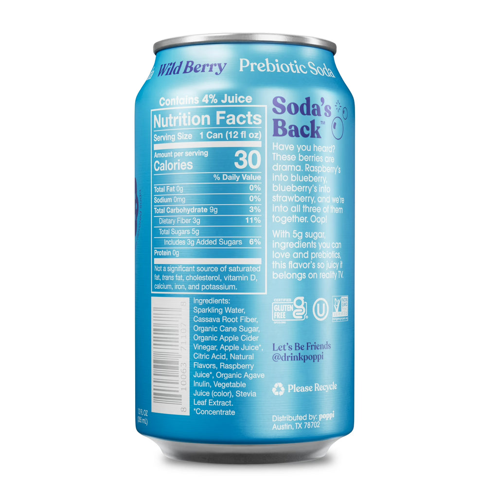 poppi Prebiotic Soda Wild Berry