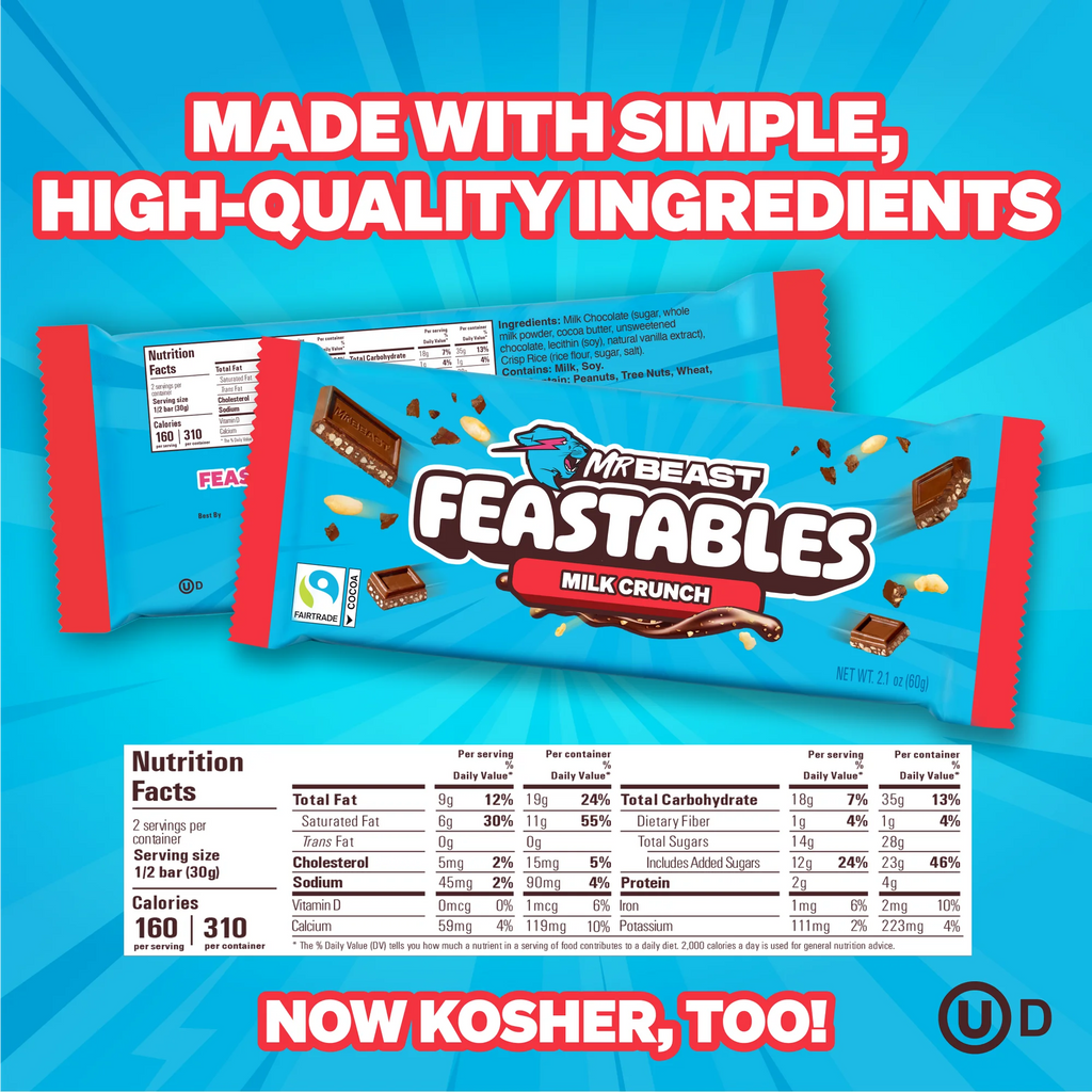 Feastables MrBeast Milk Chocolate Crunch Bar