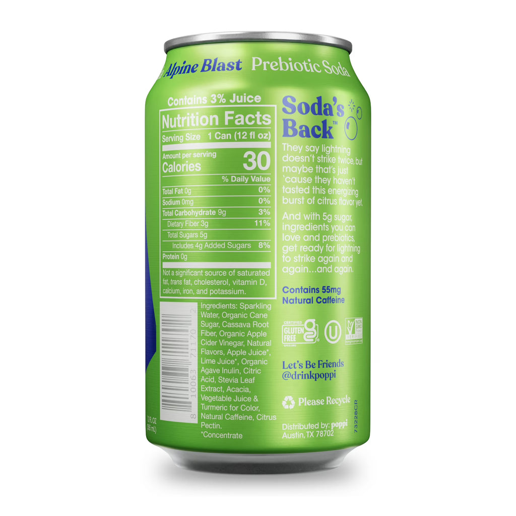 poppi boisson gazeuse prébiotique Alpine Blast