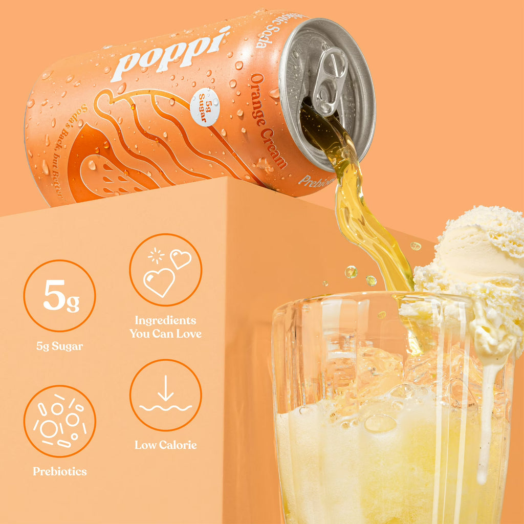 Soda prébiotique orange-crème poppi