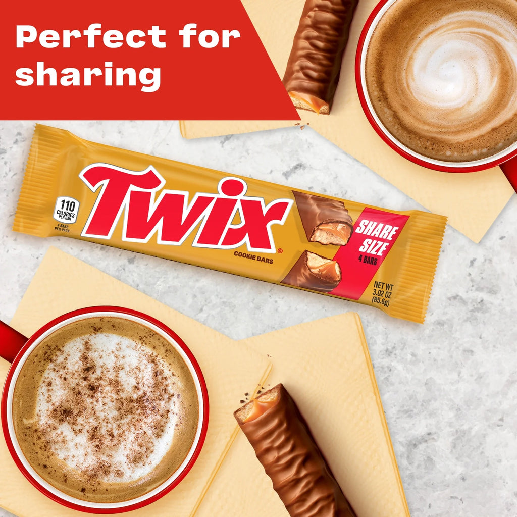 Barre chocolatée Twix au chocolat au lait et caramel