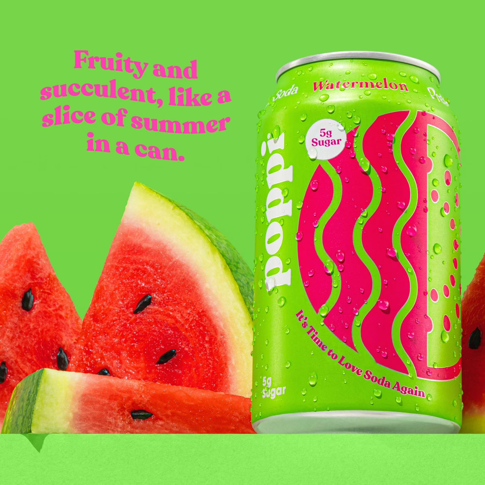 boisson gazeuse prébiotique pastèque Poppi