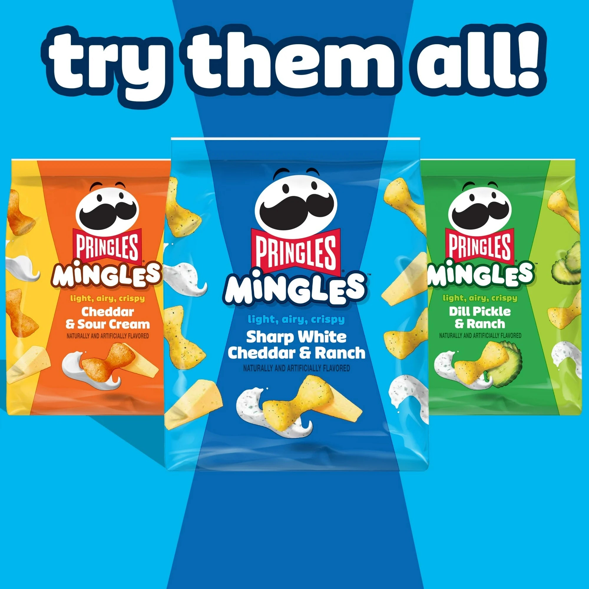 Pringles Mingles Sharp White Cheddar and Ranch Puffed Snacks