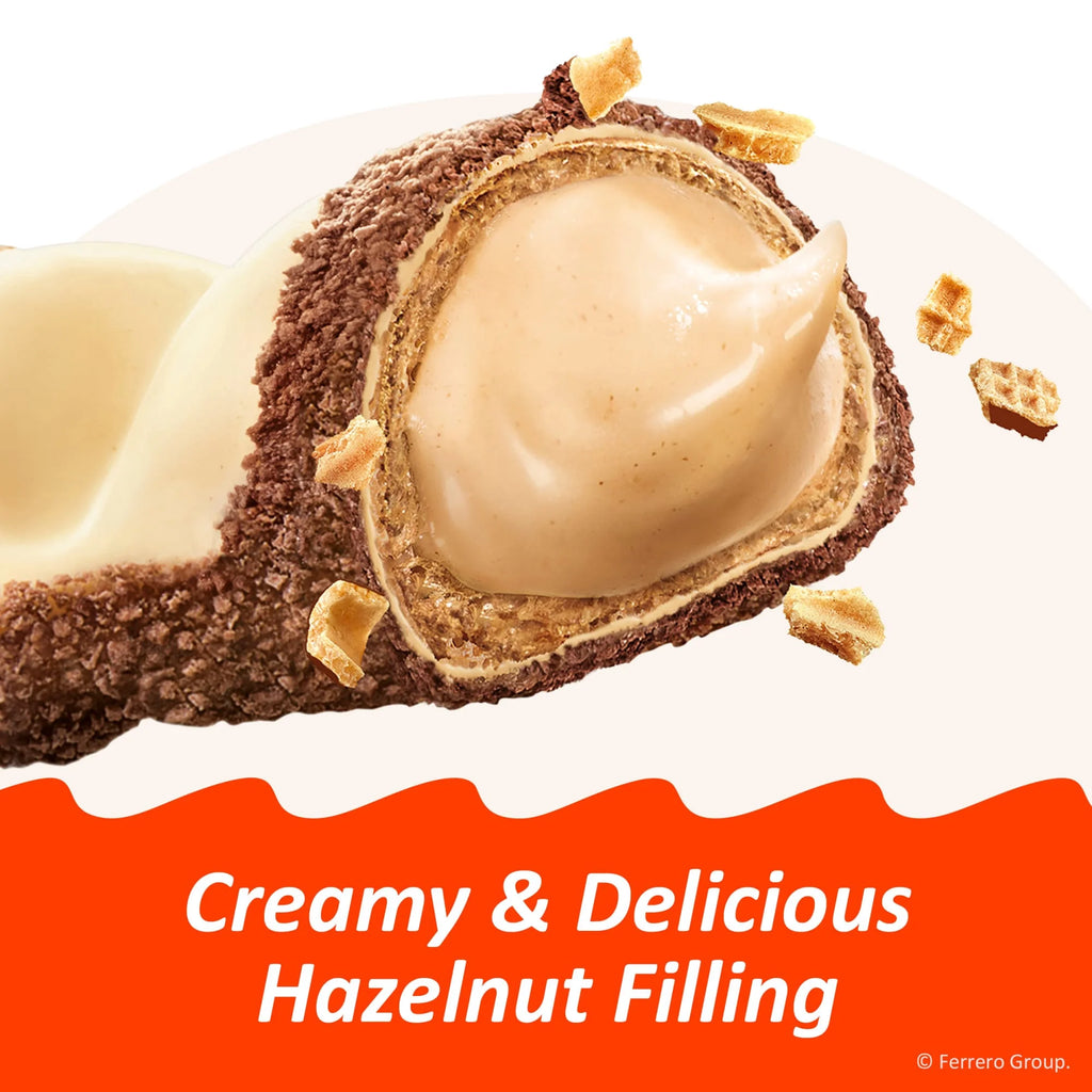 Barre de chocolat blanc Kinder Bueno avec gaufrette croustillante et garniture noisette