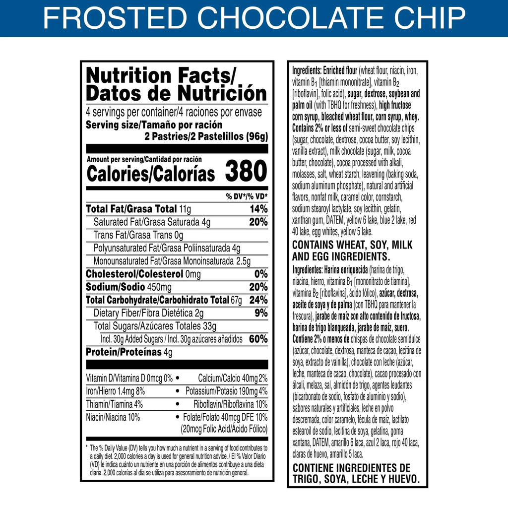 Pop-Tarts Frosted Chocolate Chip Cookie Dough Toaster Pastries