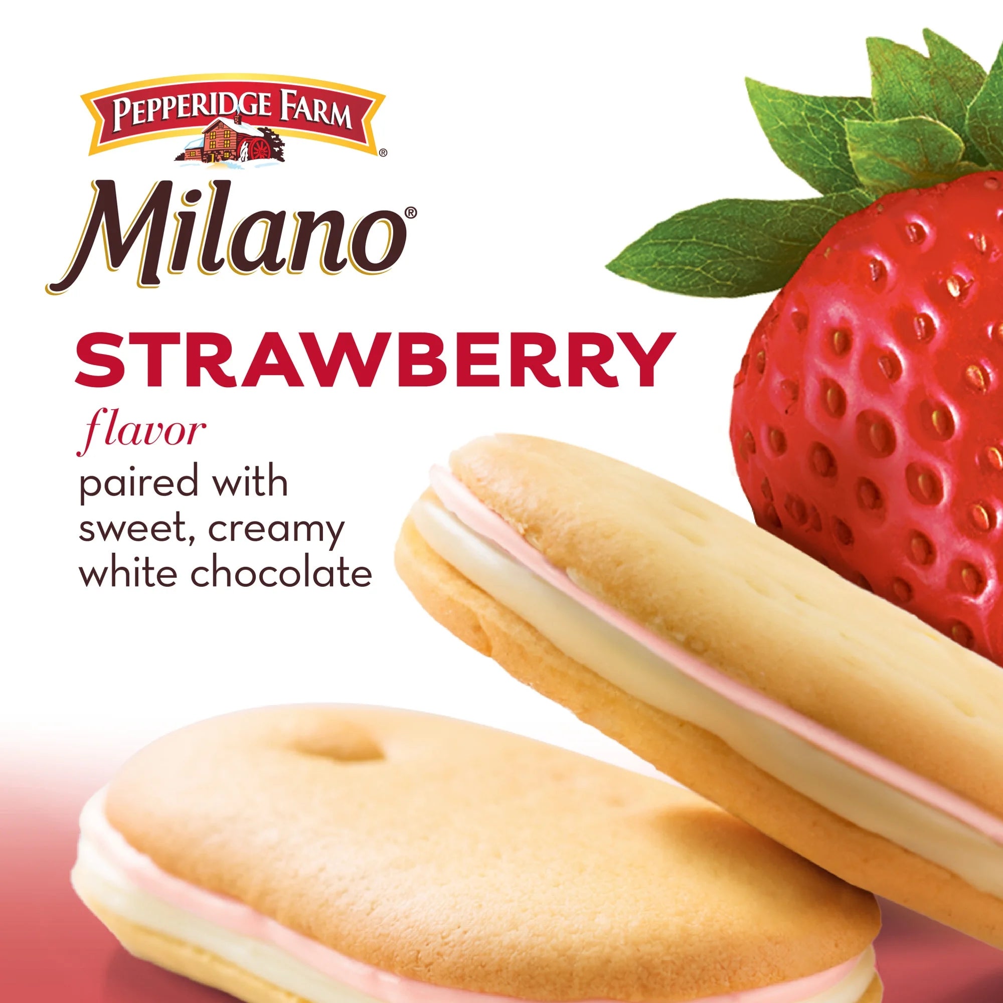 Biscuits Pepperidge Farm Milano saveur chocolat blanc et fraise – Biscuits américains classiques