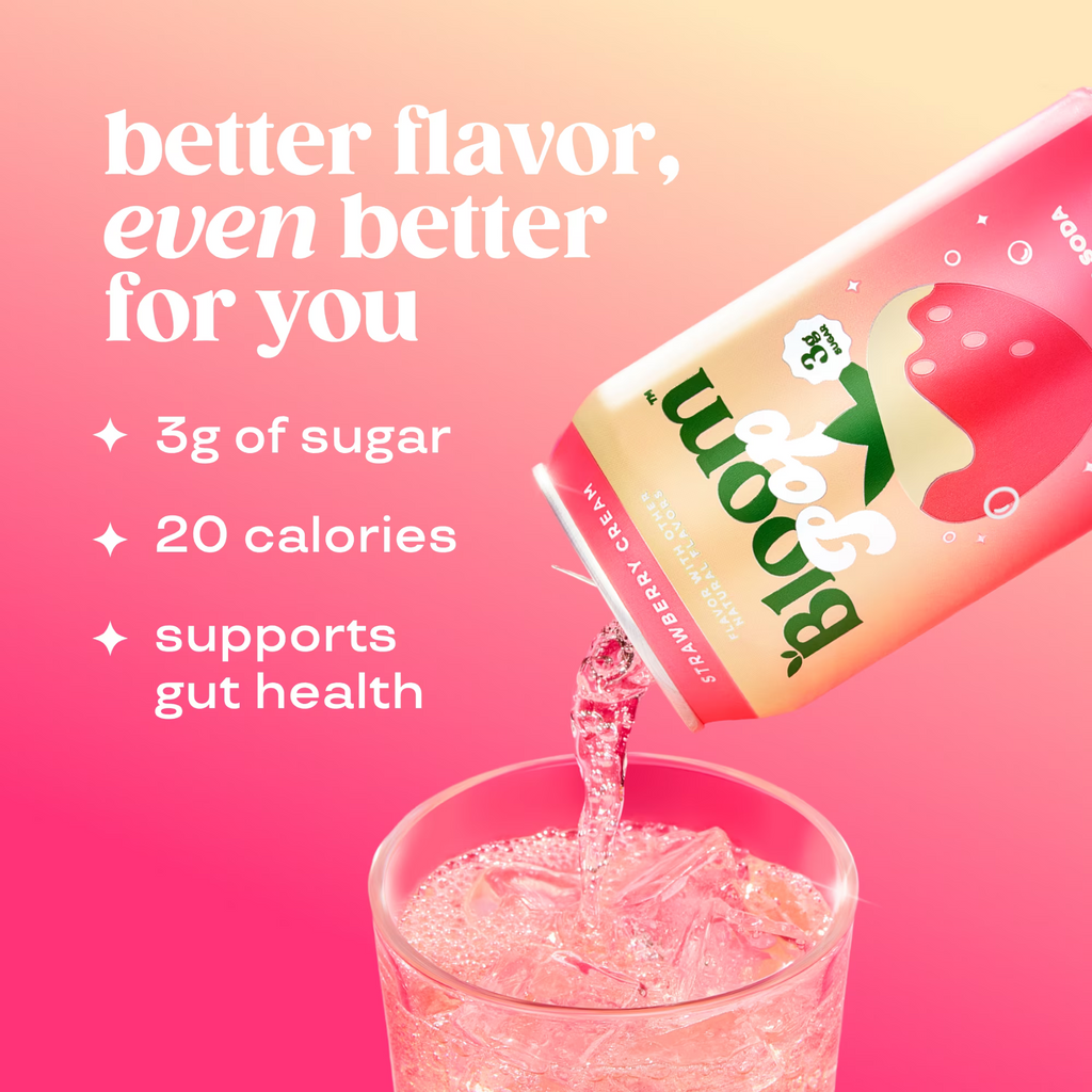 Bloom Pop Prebiotic Soda Strawberries & Cream