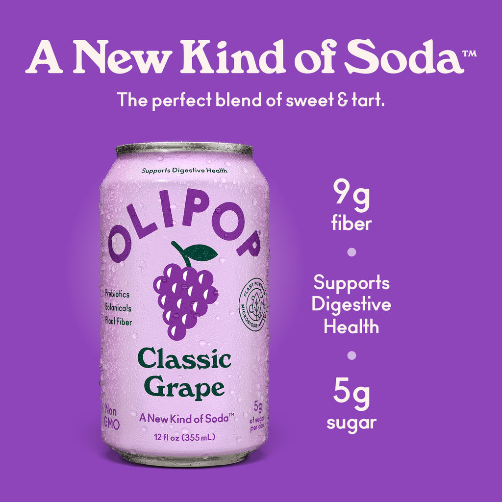 Olipop Boisson gazeuse prébiotique raisin classique