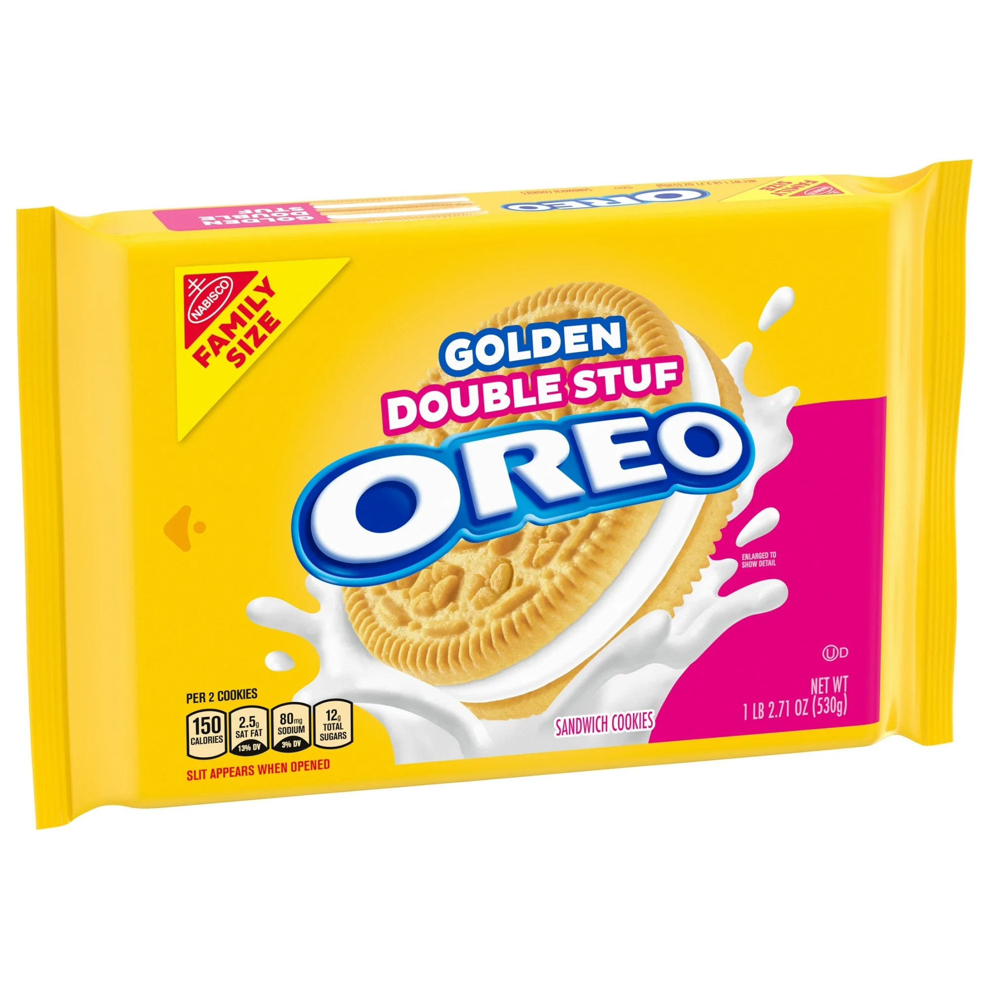 Oreo Double Stuf Golden Sandwich Cookies – American Vanilla Cookies with Extra Creme