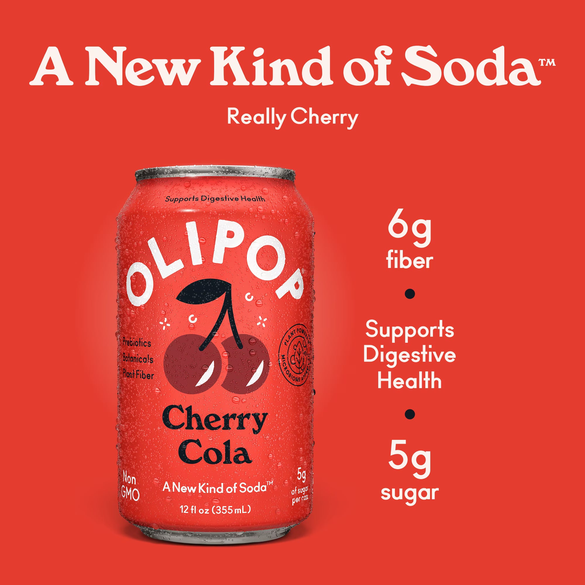 OLIPOP Prebiotic Soda Cherry Cola