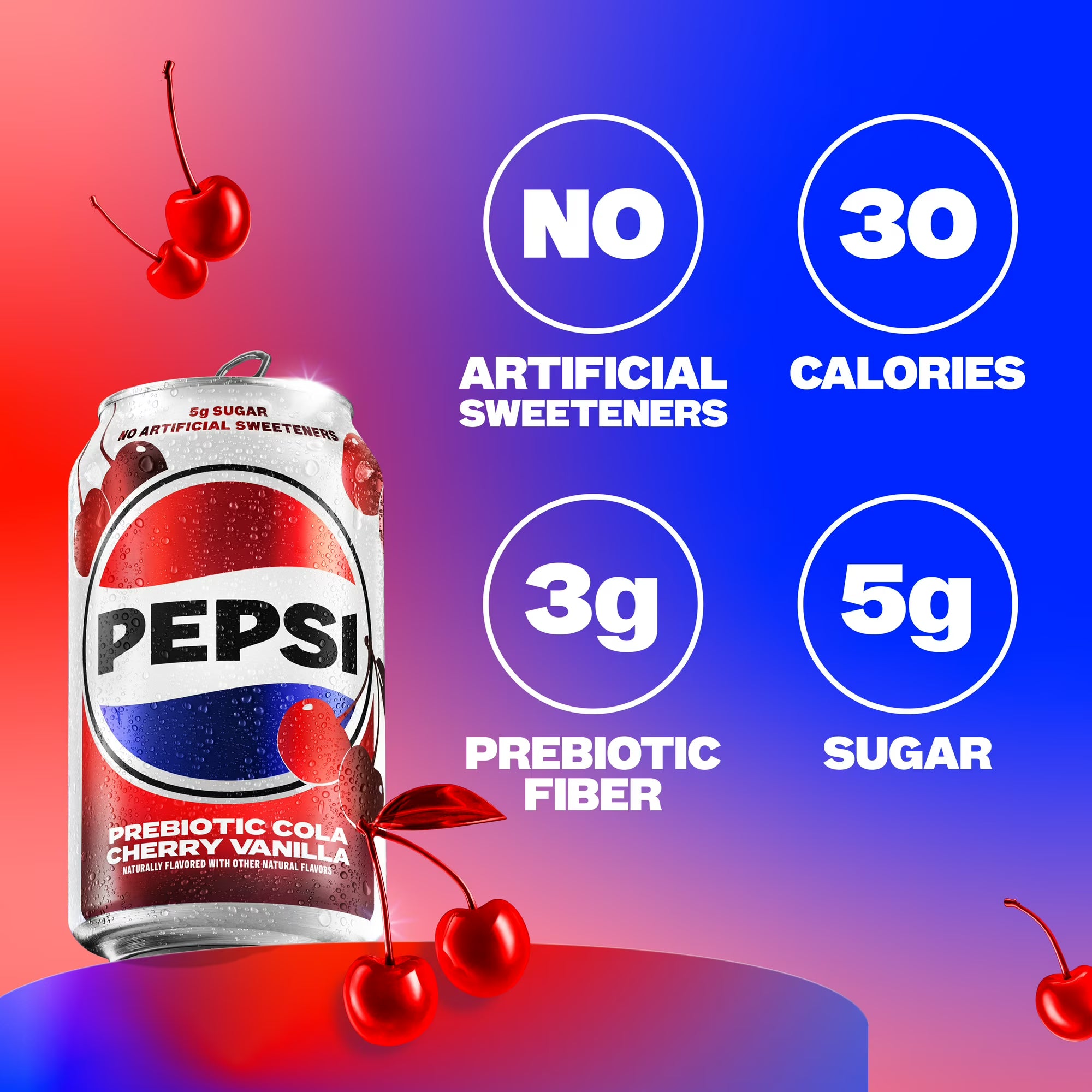 Pepsi Cola prébiotique Cerise Vanille