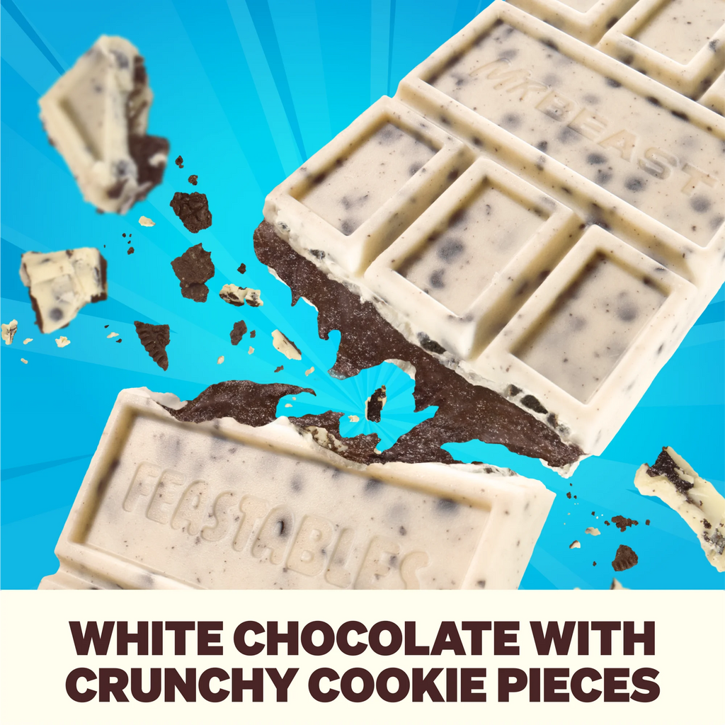 Tablette de chocolat blanc Feastables Mr Beast Cookies and Creme