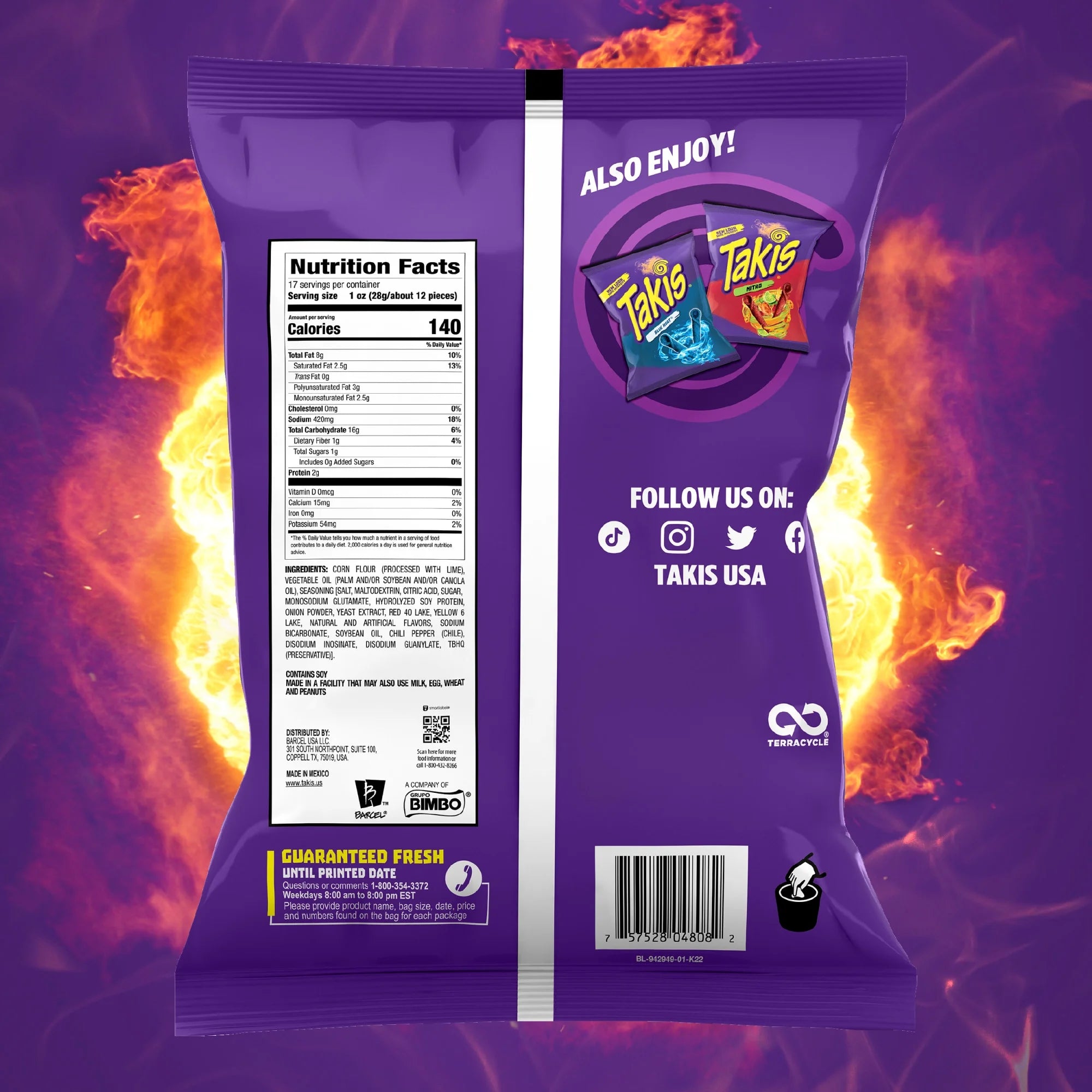 Chips de tortilla roulées Takis Fuego