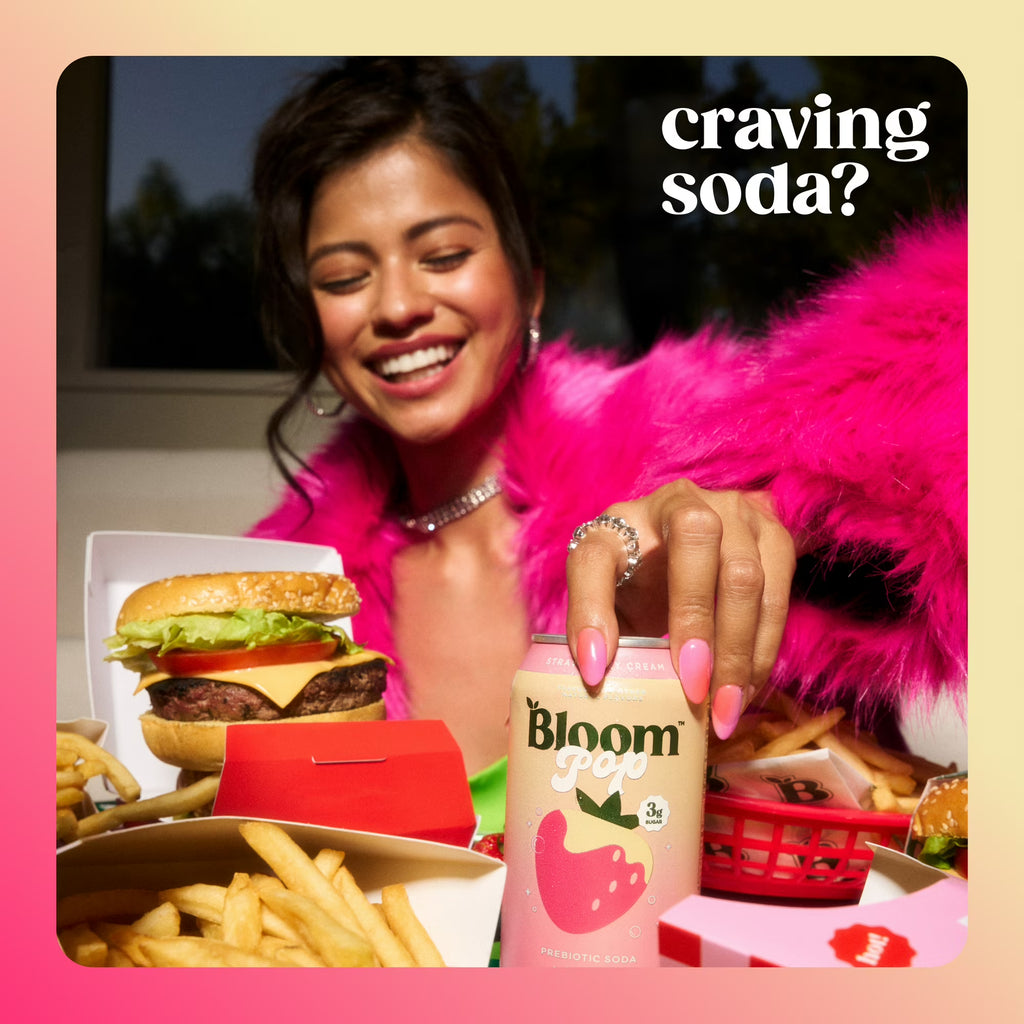 Bloom Pop Prebiotic Soda Strawberries & Cream