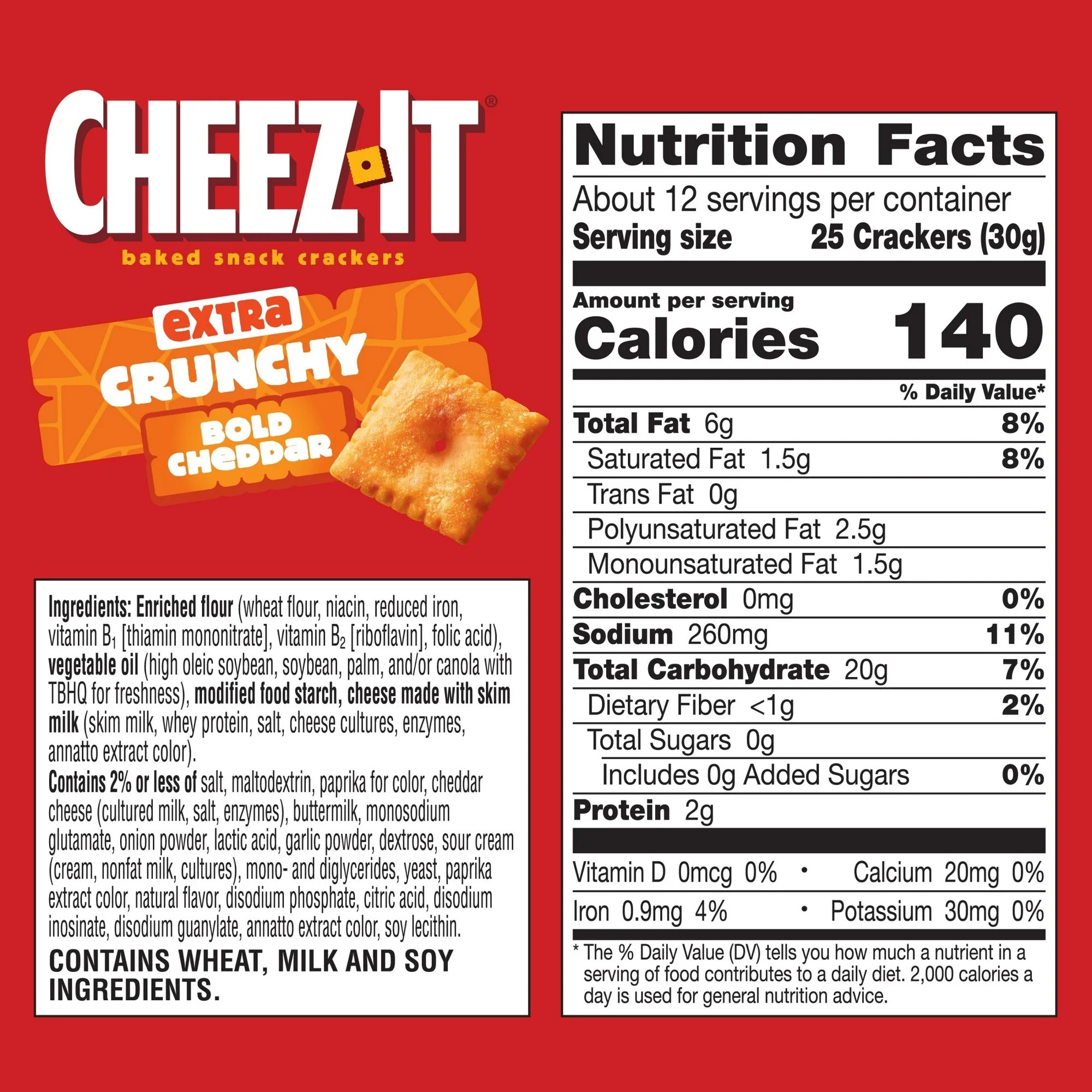 Cheez-It Extra Crunchy Bold Cheddar Cheese Crackers