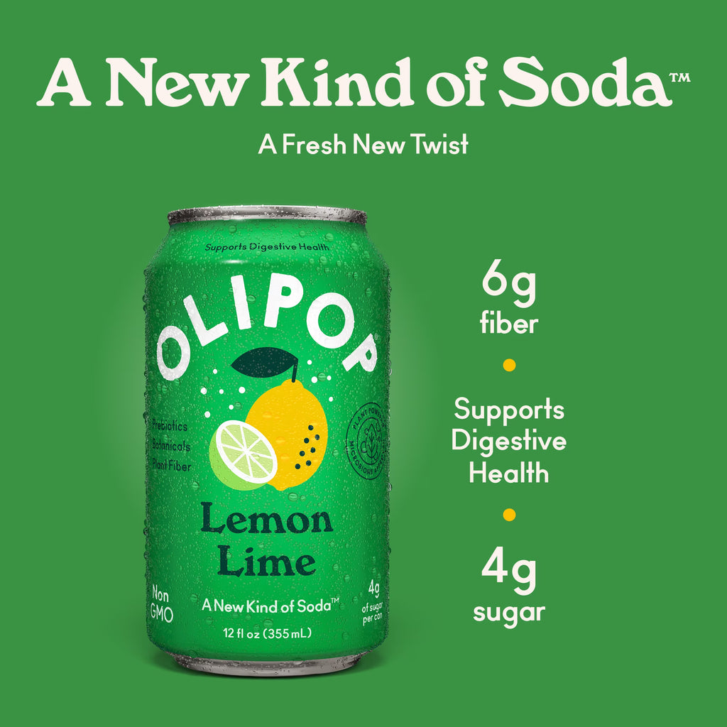 OLIPOP Prebiotic Soda Lemon Lime