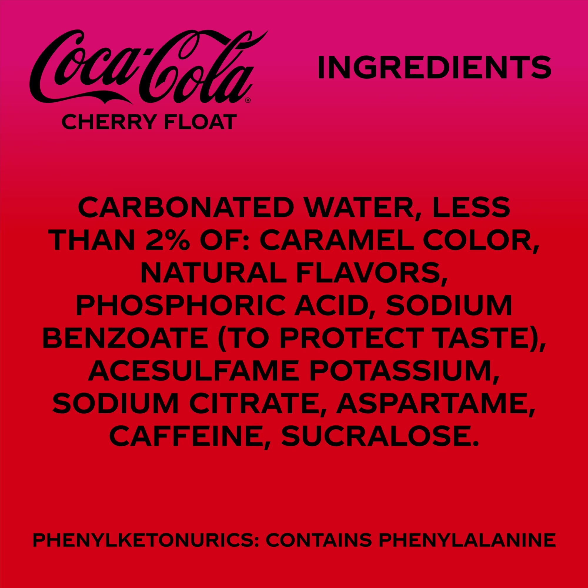 Coca-Cola Zero Sugar Cherry Float Soda