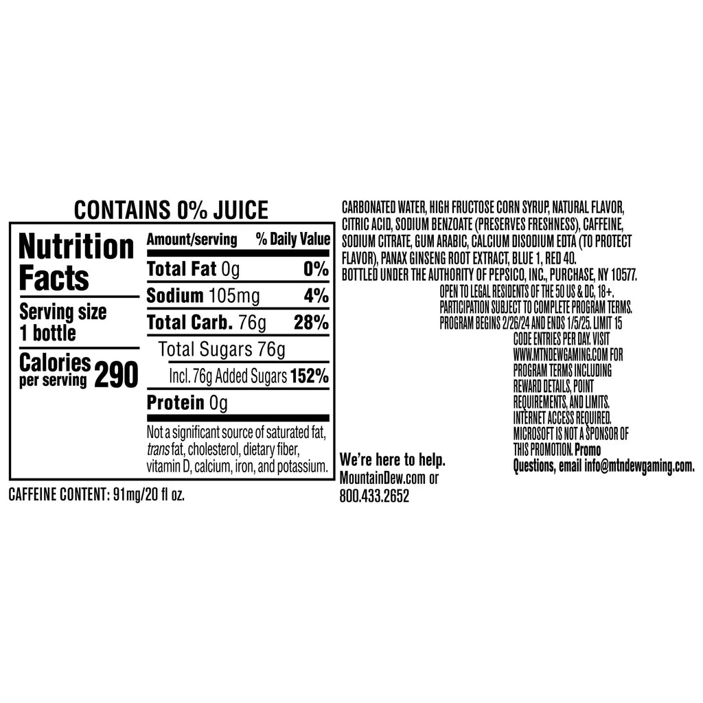 Mountain Dew Voltage Raspberry Citrus & Ginseng Soda