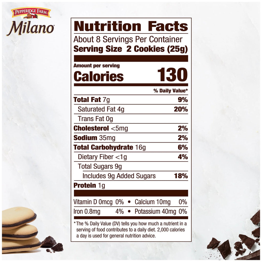 Biscuits au chocolat et à la menthe Milano de Pepperidge Farm (15 biscuits) – Biscuits américains classiques