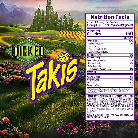 Chips tortillas Takis Wicked Emerald Heat