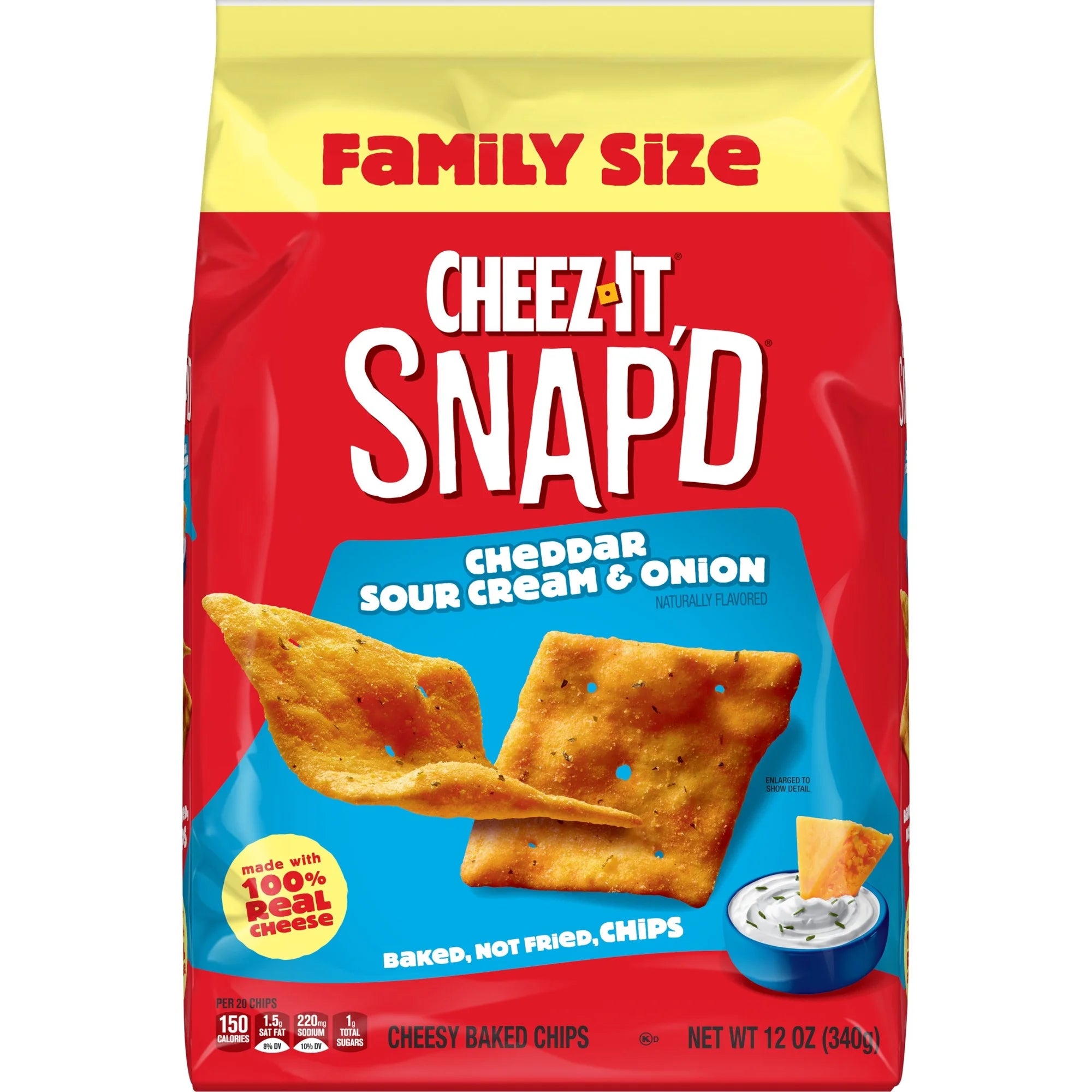 Cheez-It Snap'd Cheddar Sour Cream and Onion Cheesy Baked Chips