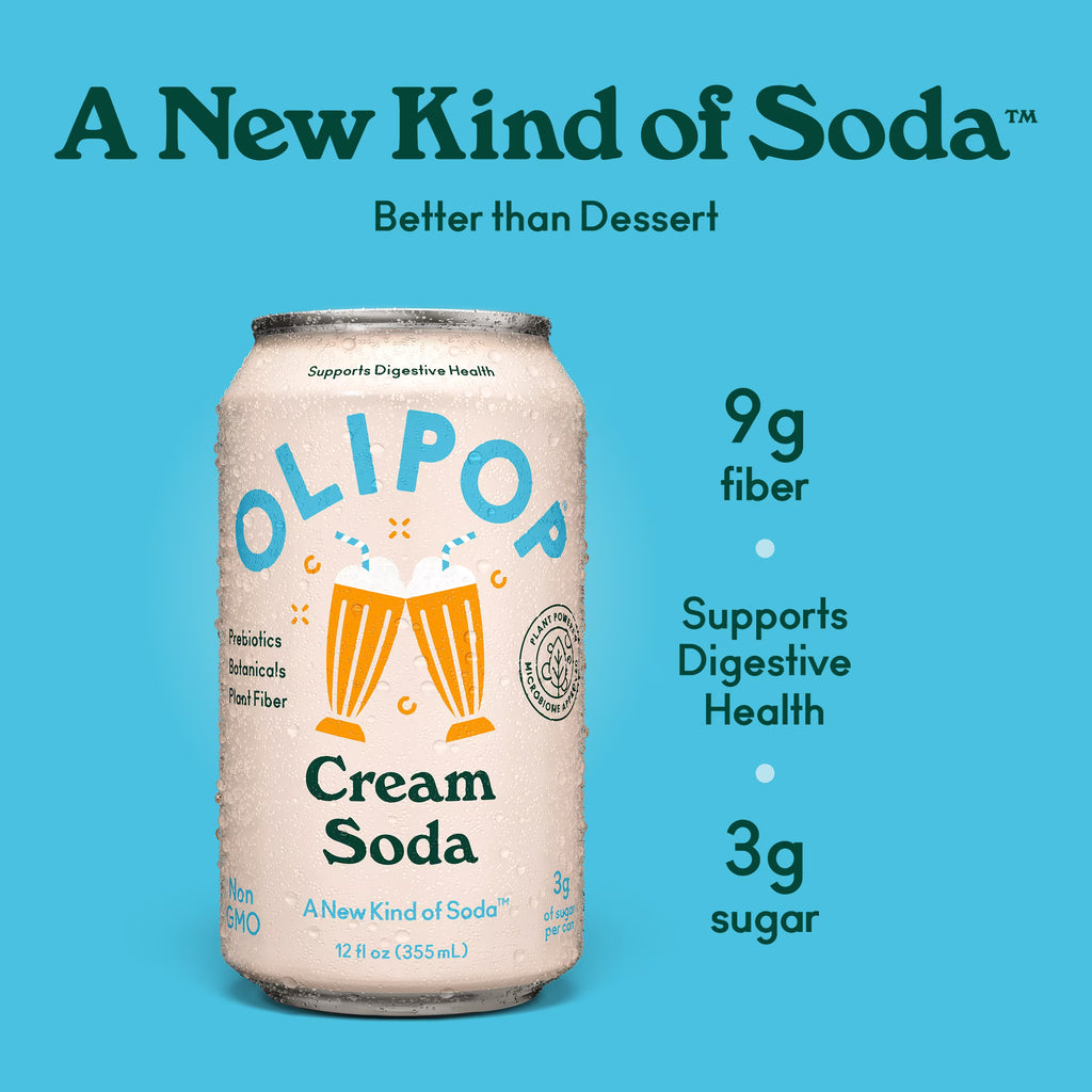 Boisson gazeuse prébiotique Olipop saveur crème soda