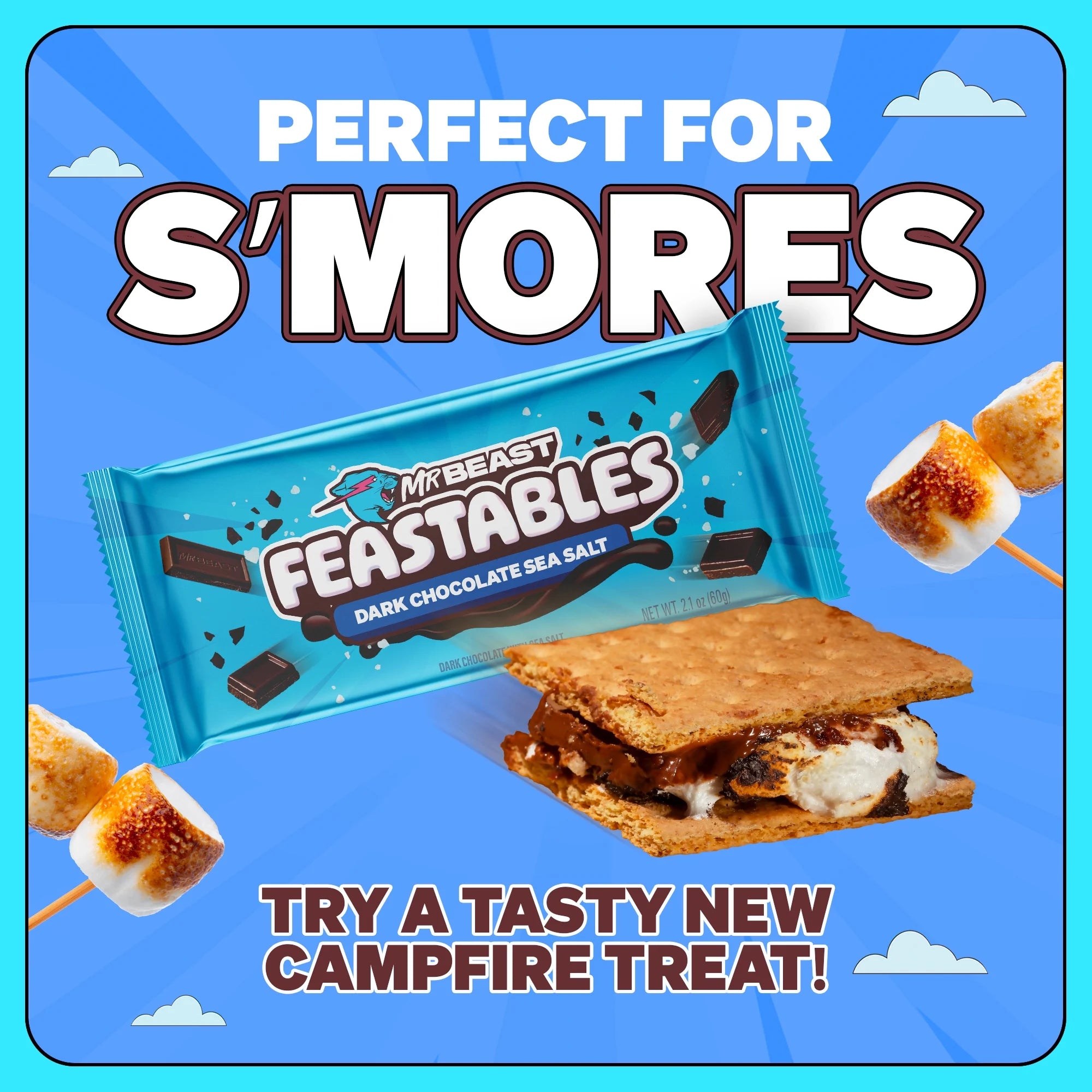 Feastables MrBeast Barre de Chocolat Noir et Sel de Mer
