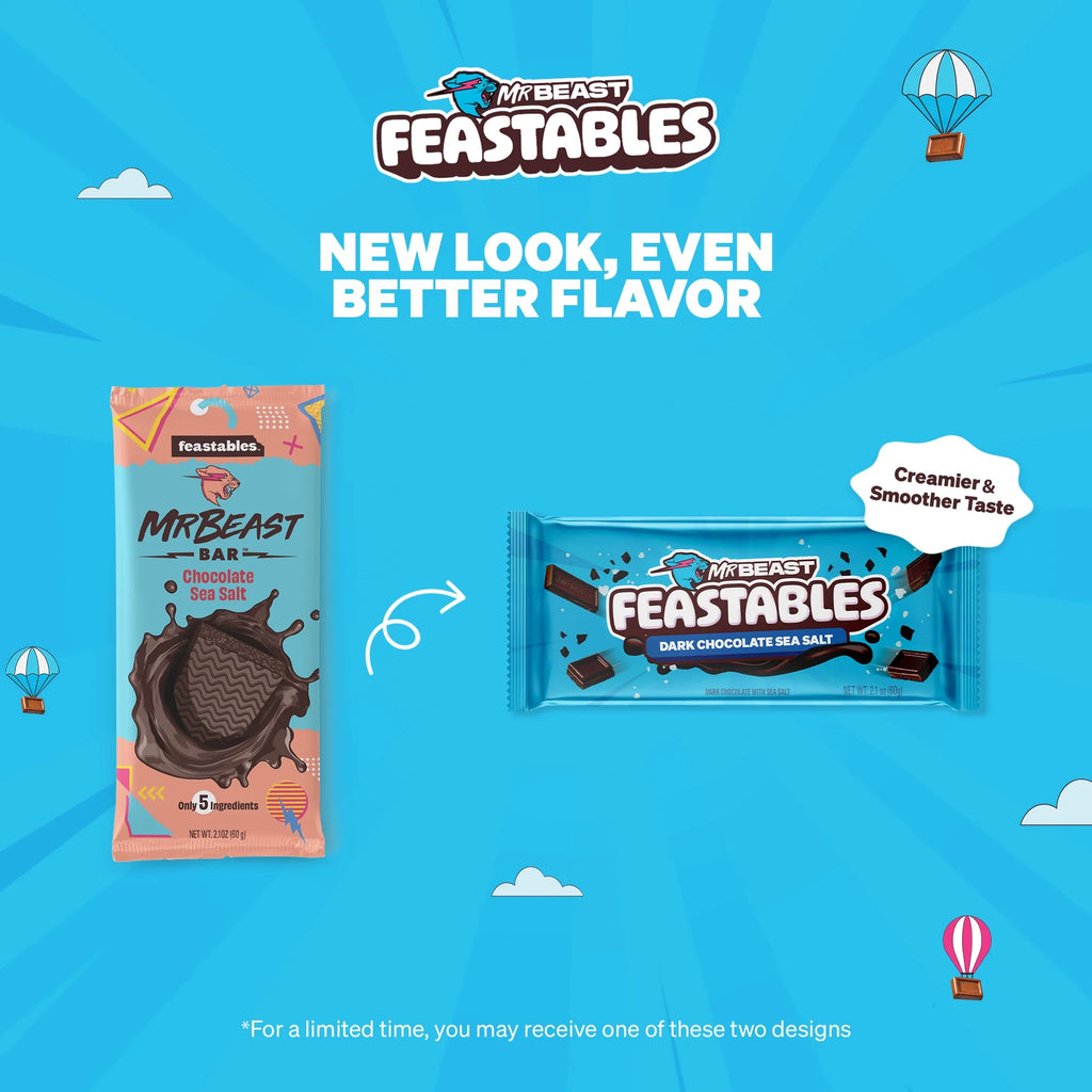 Feastables MrBeast Barre de Chocolat Noir et Sel de Mer