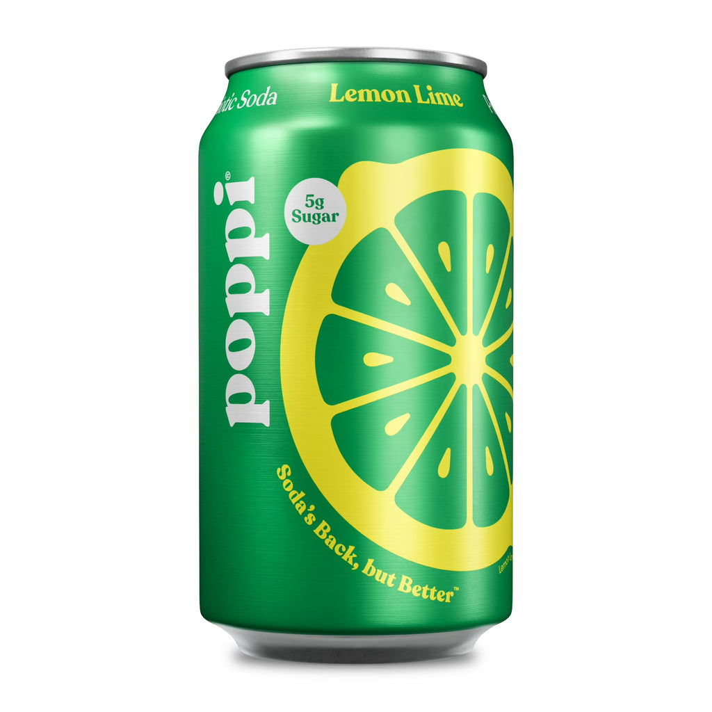 Boisson gazeuse prébiotique poppi citron vert